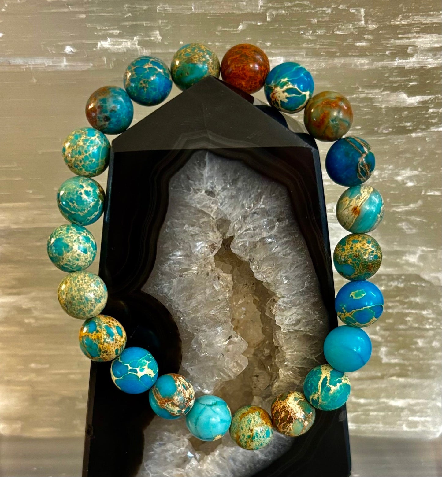 Pulsera de Jaspe Imperial – Cuentas de 8mm | Fuerza, Equilibrio y Paz Interior