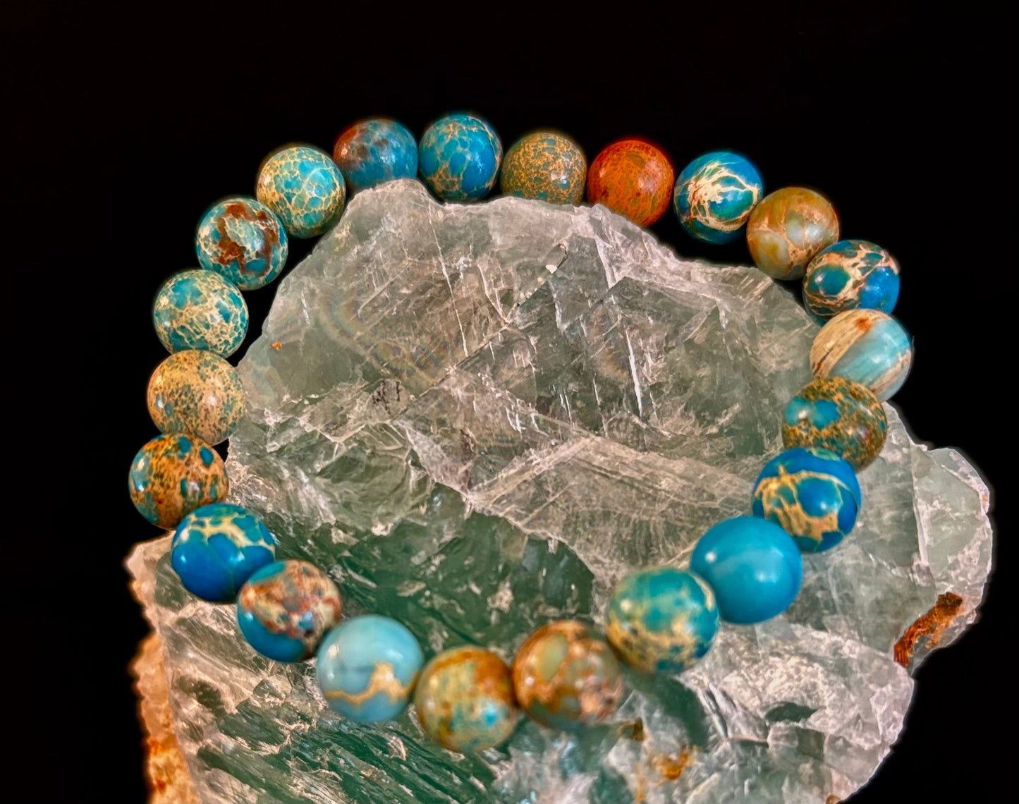Pulsera de Jaspe Imperial – Cuentas de 8mm | Fuerza, Equilibrio y Paz Interior