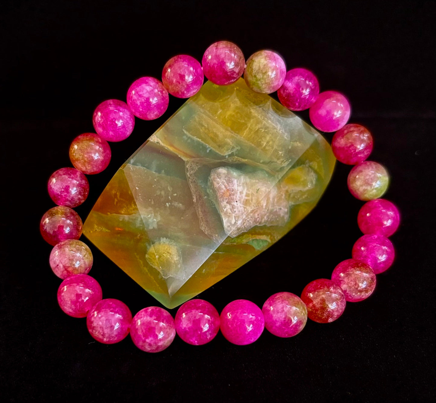 Pulsera de Cuentas de Cristal de Sandía – Energía Alegre y Sanación del Corazón 🍉✨