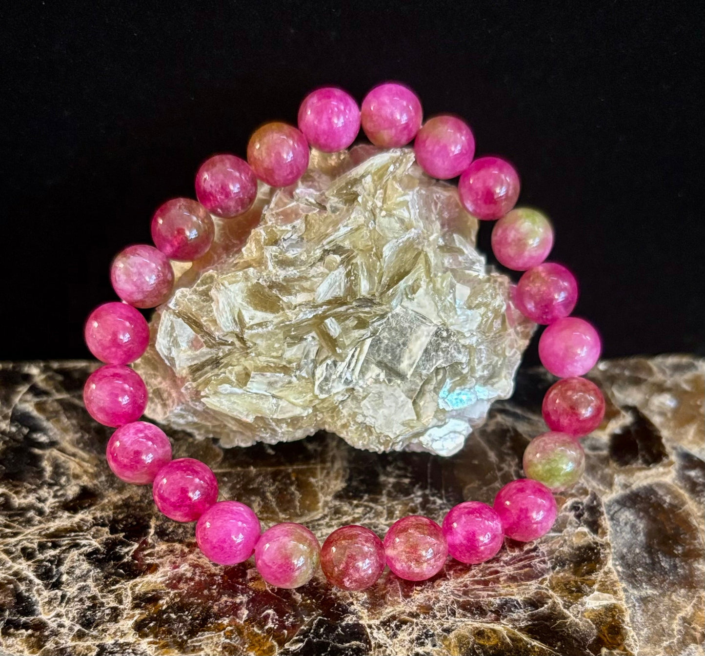 Pulsera de Cuentas de Cristal de Sandía – Energía Alegre y Sanación del Corazón 🍉✨