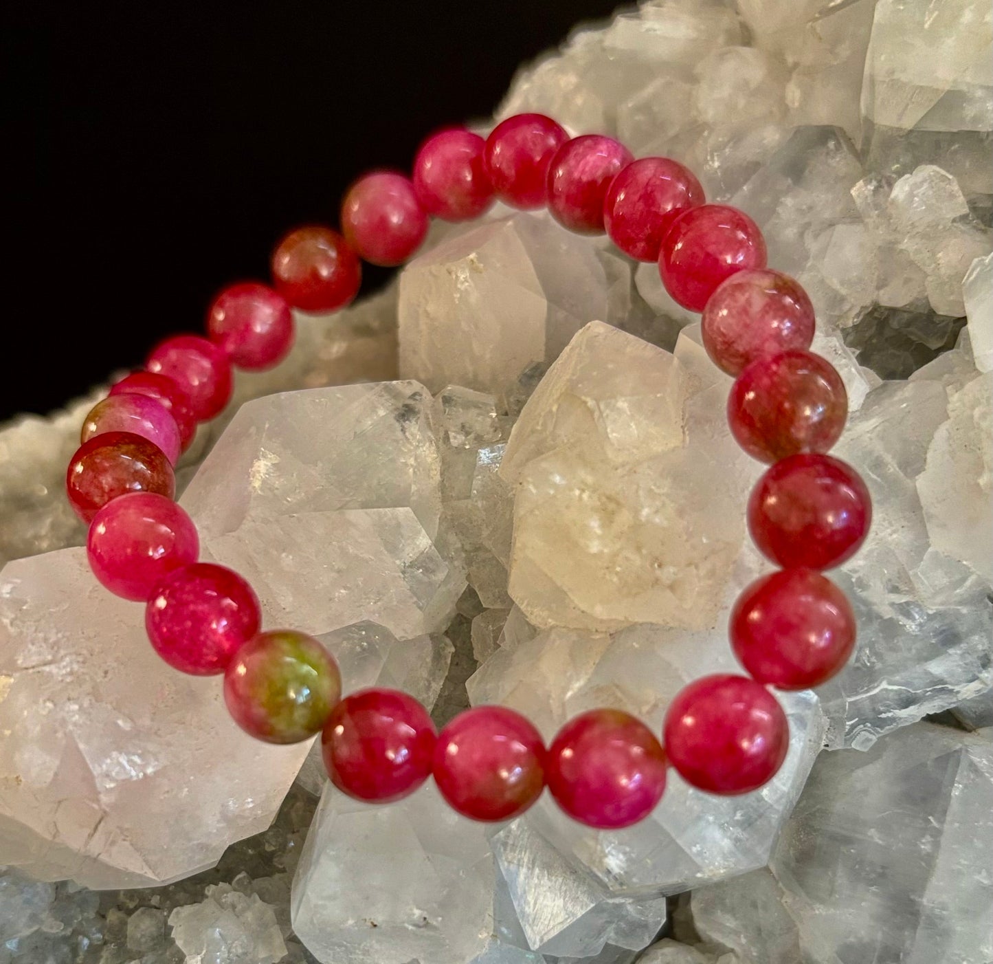 Pulsera de Cuentas de Cristal de Sandía – Energía Alegre y Sanación del Corazón 🍉✨