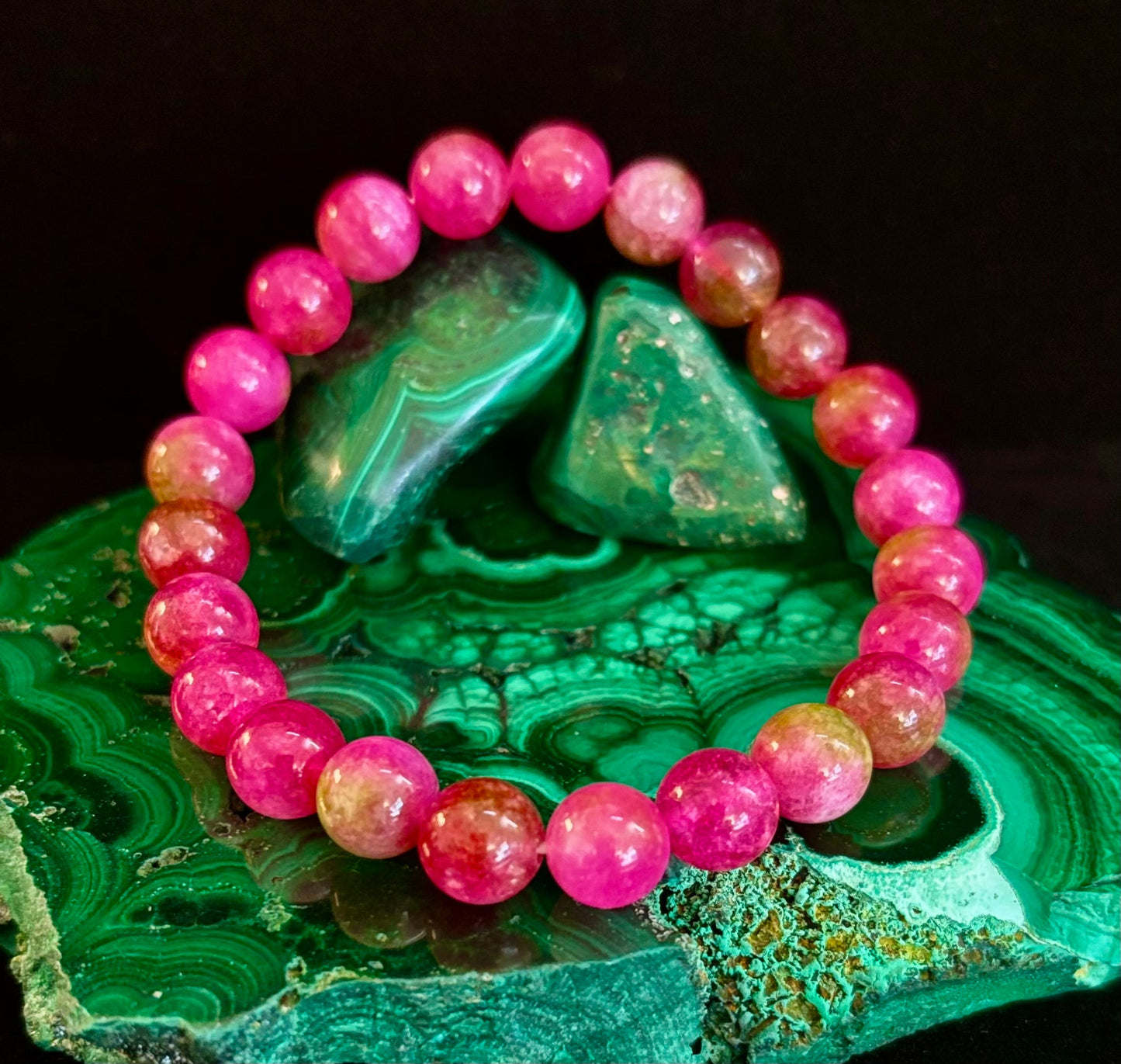 Pulsera de Cuentas de Cristal de Sandía – Energía Alegre y Sanación del Corazón 🍉✨