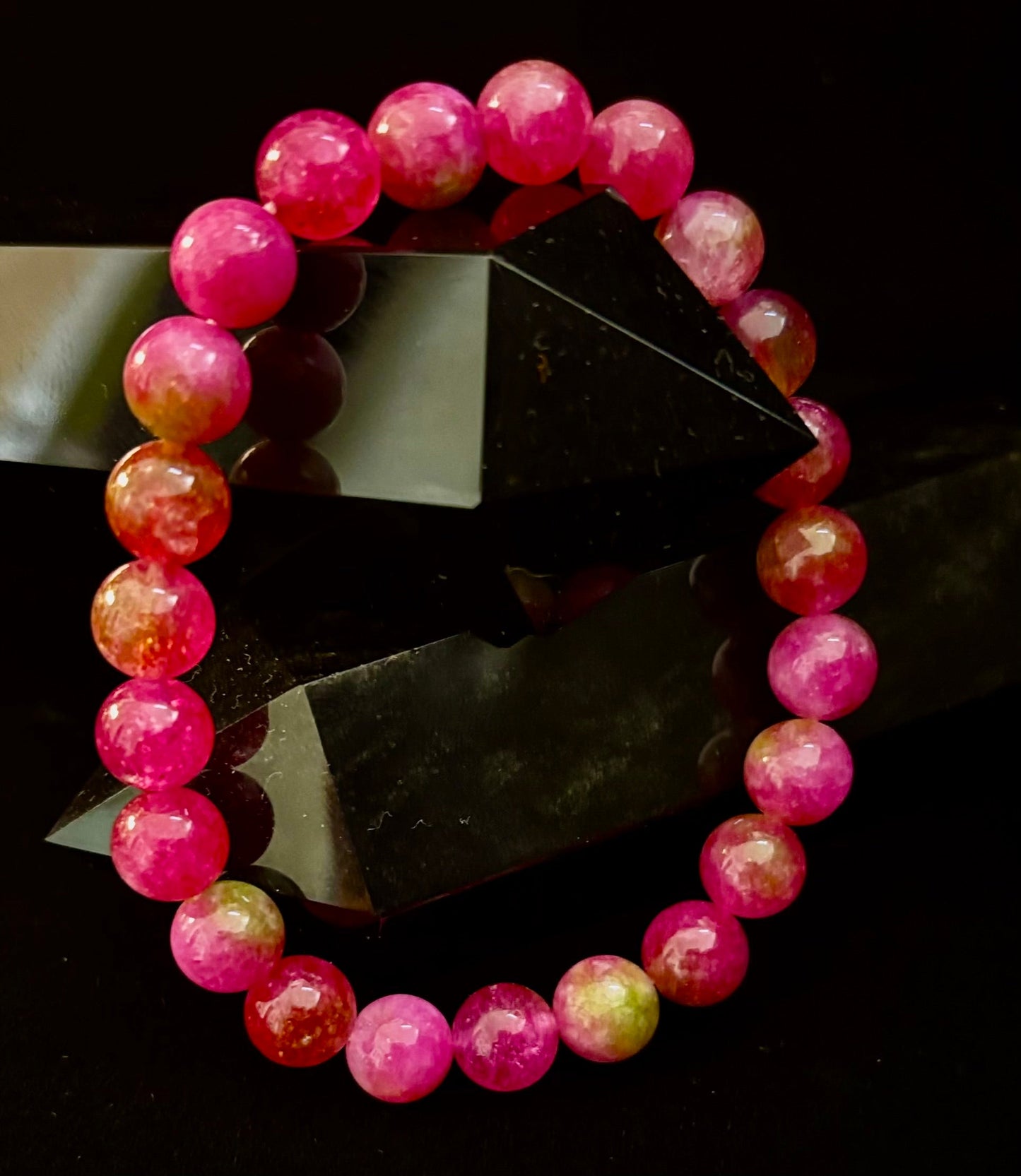 Pulsera de Cuentas de Cristal de Sandía – Energía Alegre y Sanación del Corazón 🍉✨