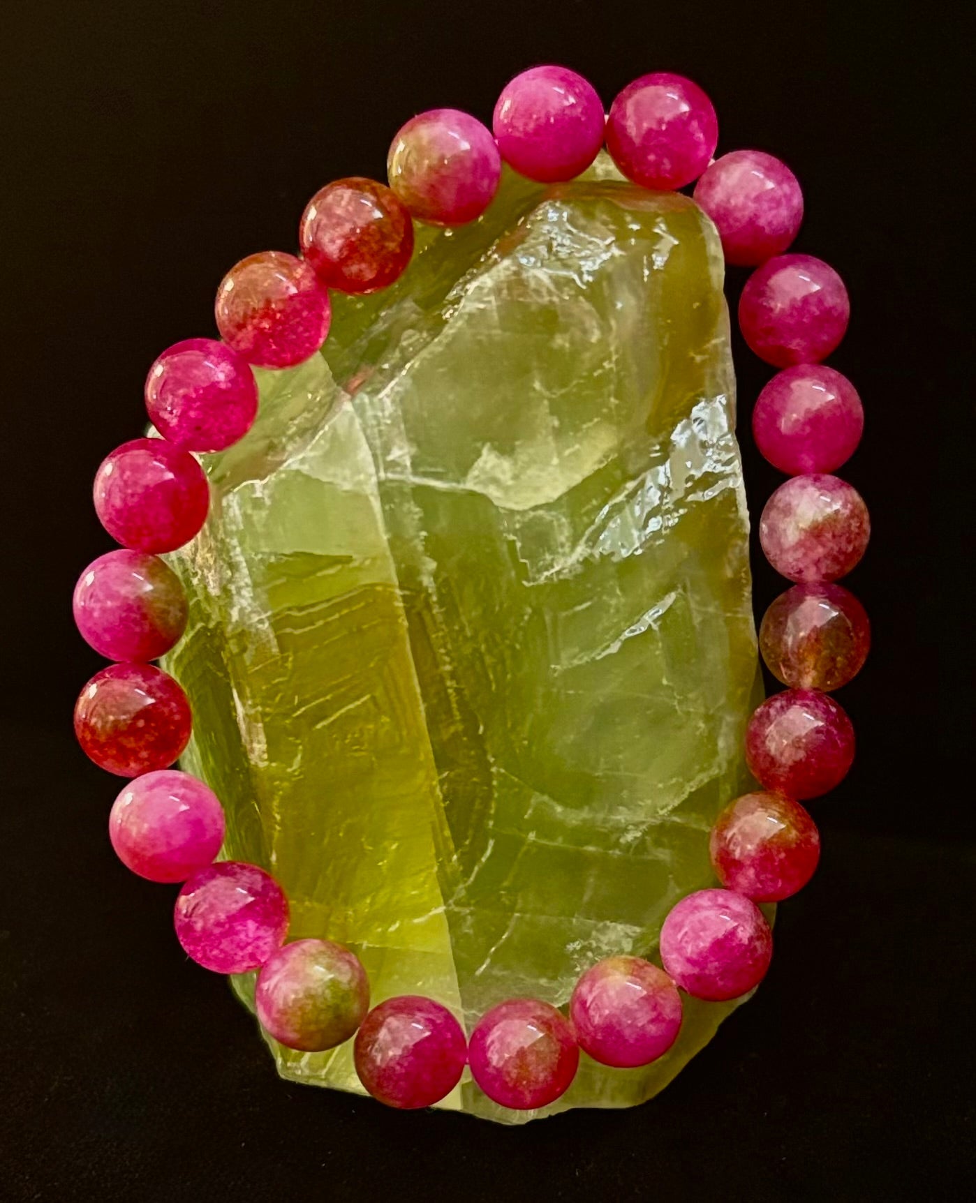 Pulsera de Cuentas de Cristal de Sandía – Energía Alegre y Sanación del Corazón 🍉✨
