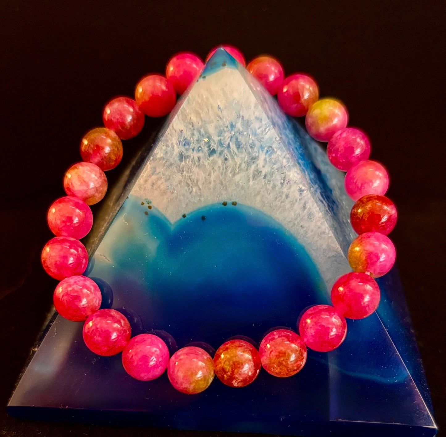 Pulsera de Cuentas de Cristal de Sandía – Energía Alegre y Sanación del Corazón 🍉✨