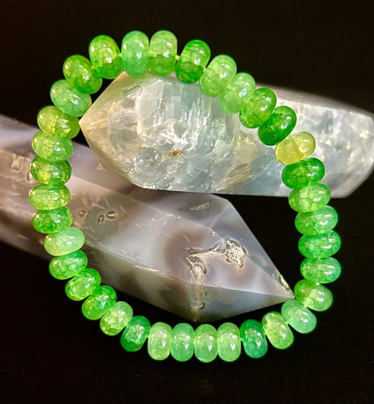 Pulsera de Rodel de Ágata Verde – Fuerza Calmante y Abundancia | Muñecas Medianas