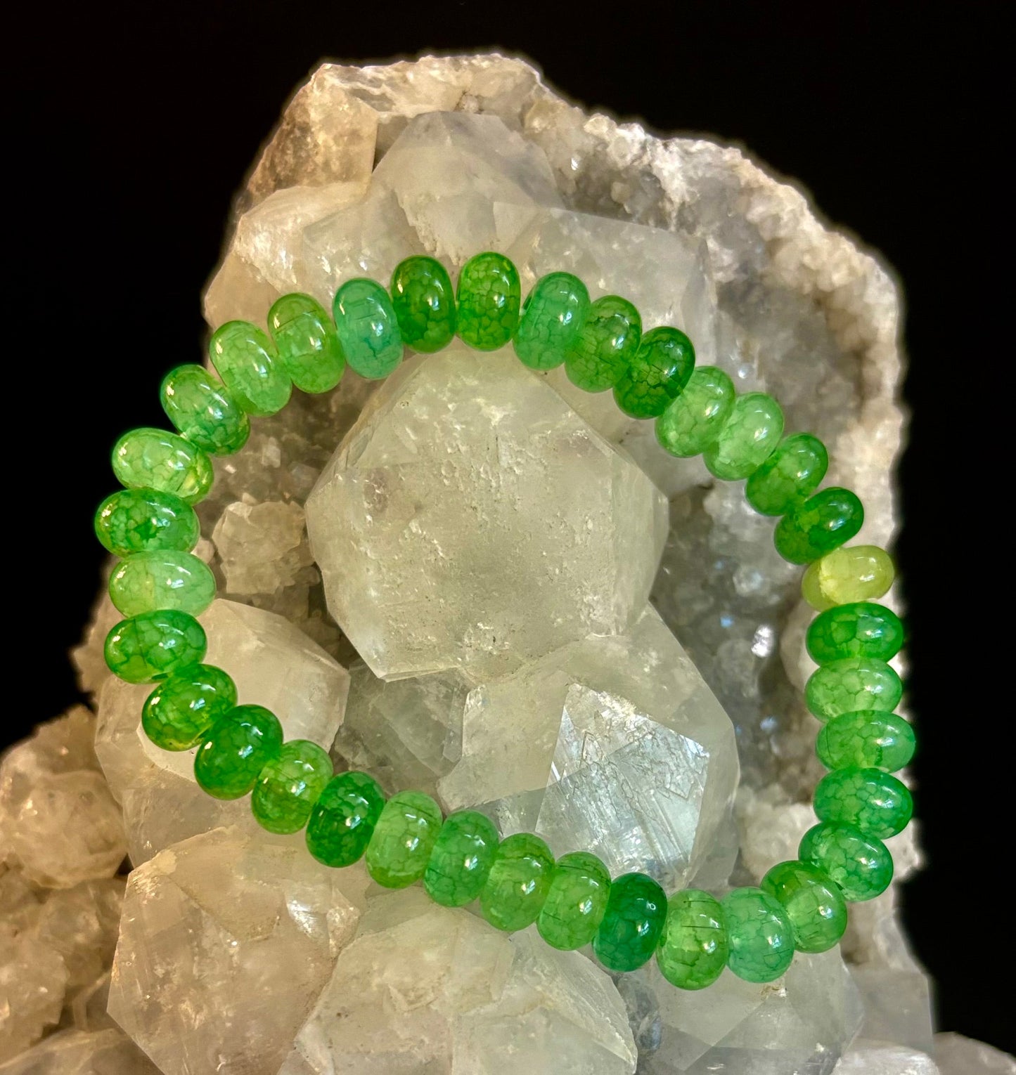 Pulsera de Rodel de Ágata Verde – Fuerza Calmante y Abundancia | Muñecas Medianas