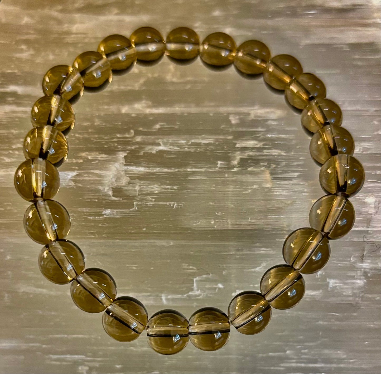 Pulsera de cuarzo ahumado – Cristal natural de 8 mm para conexión a tierra, protección y claridad