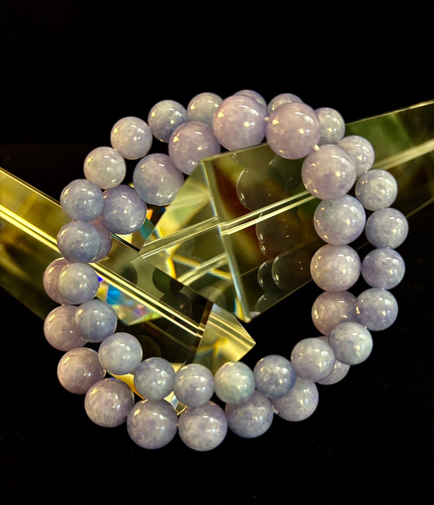 Pulsera de cristal de angelita – Serenidad e intuición | Cuentas de 8 mm y 10 mm para muñecas medianas