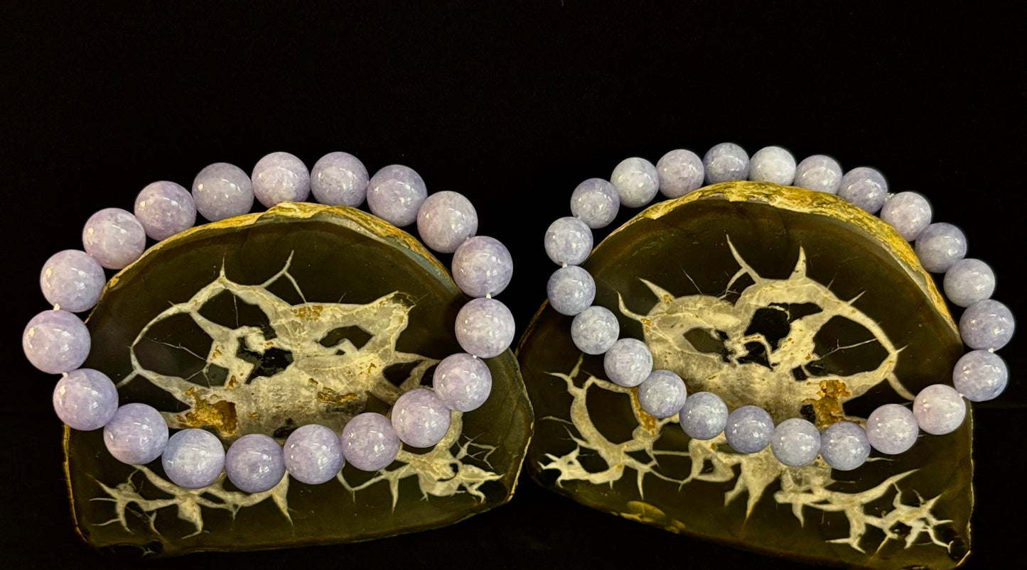 Pulsera de cristal de angelita – Serenidad e intuición | Cuentas de 8 mm y 10 mm para muñecas medianas