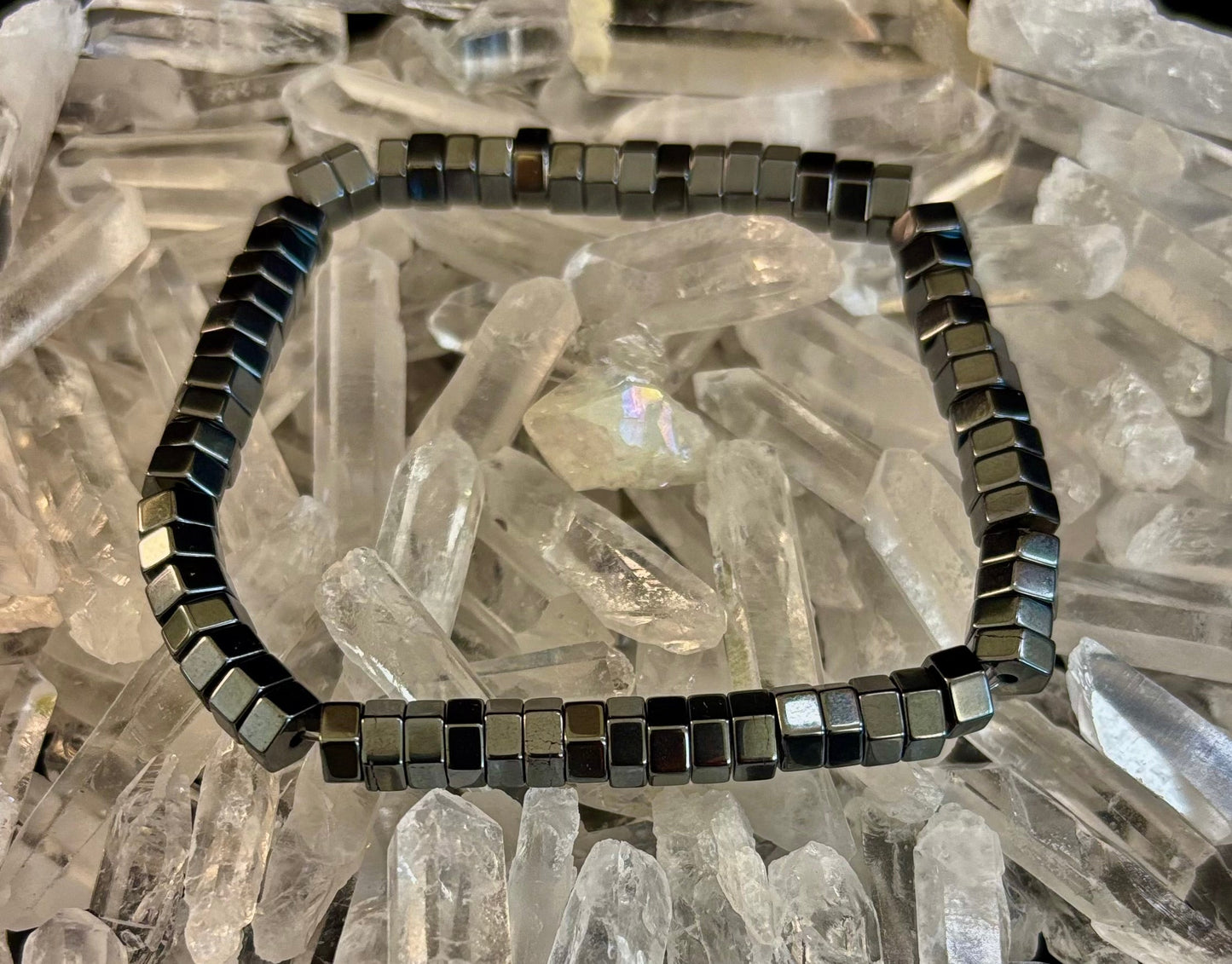 Pulsera de cuentas geométrica retro – Diseñada para muñecas grandes a extragrandes