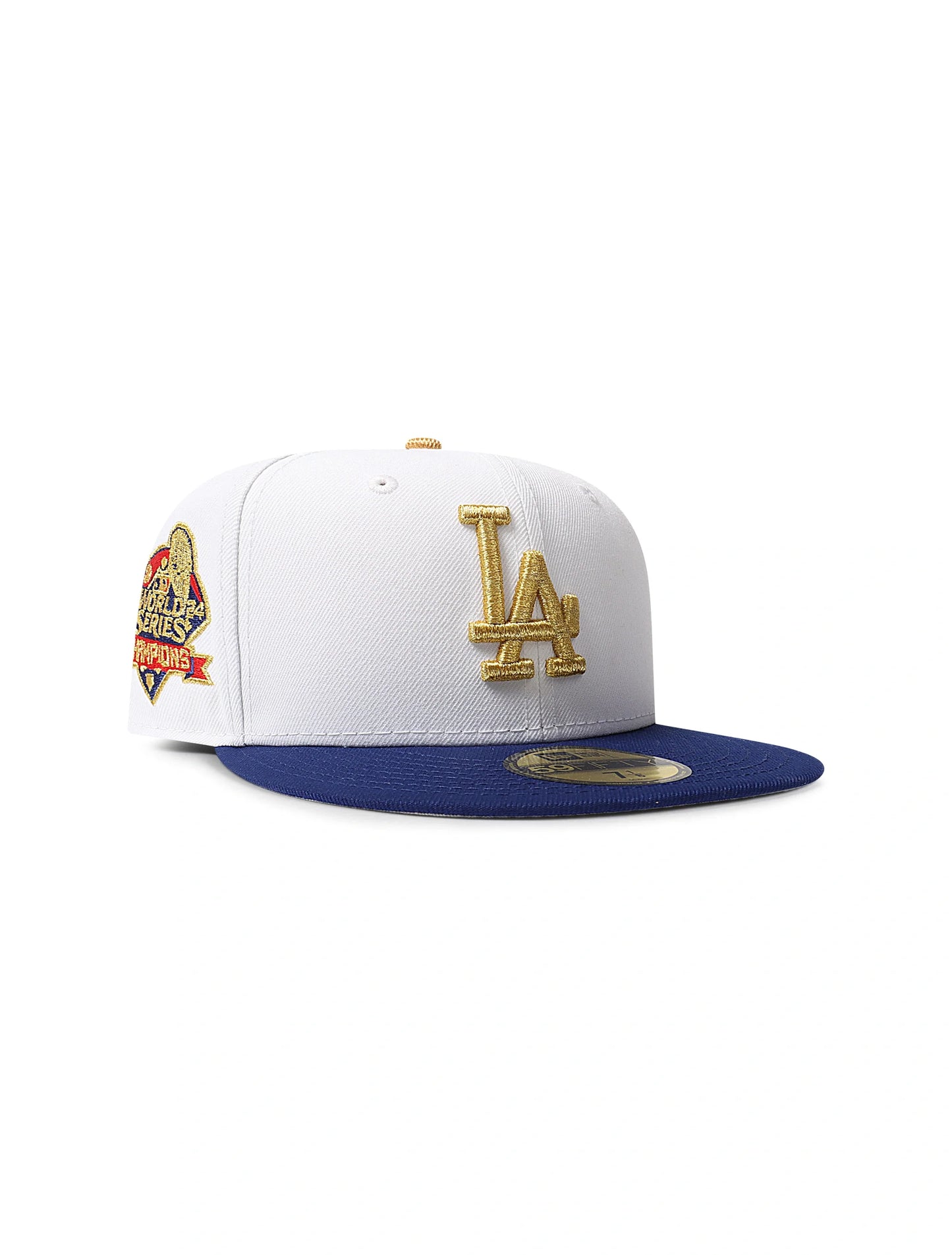Gorra New Era 5950 LA Dodgers Campeones de la Serie Mundial - Cromo/Oro