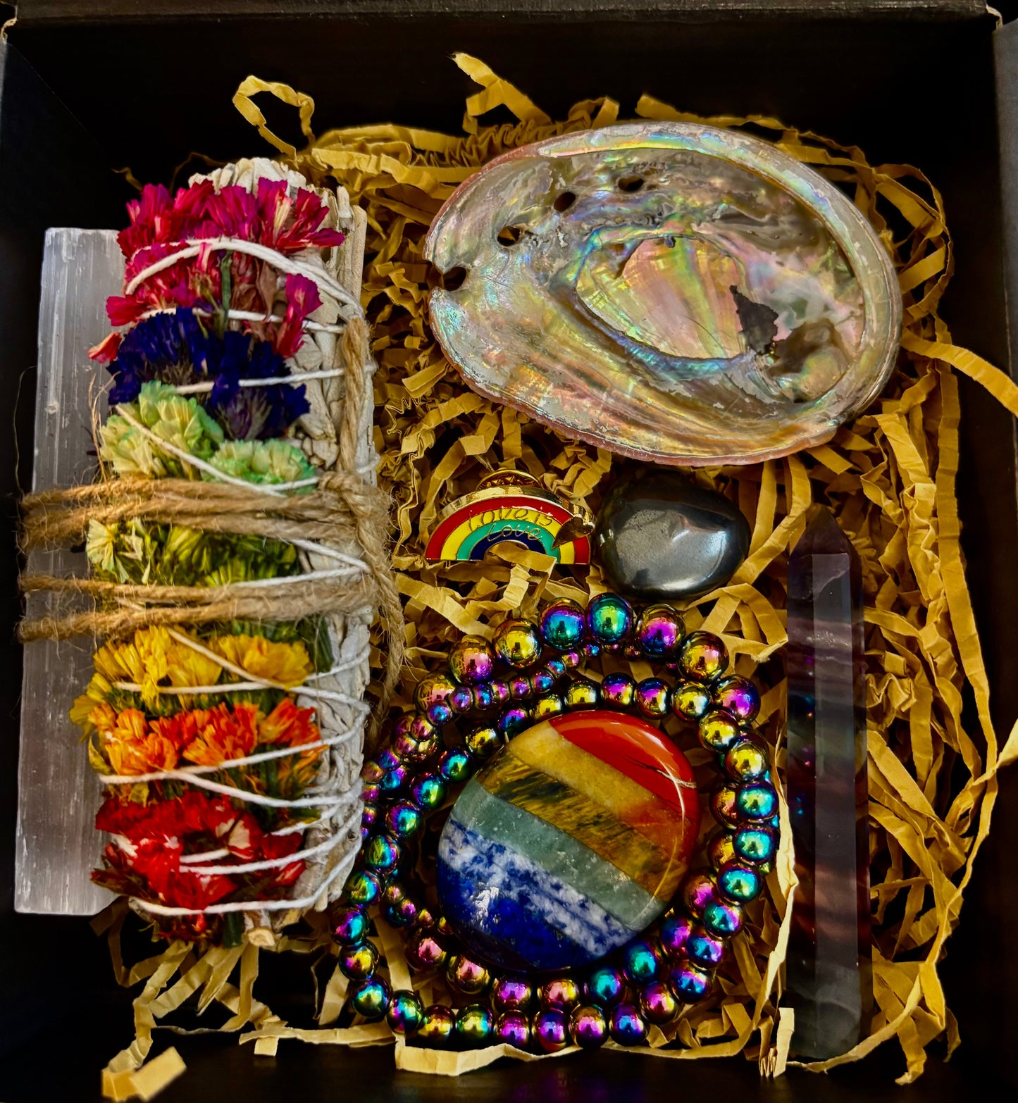 🌈 Caja de regalo de energía de amor y luz - Set de curación y protección arcoíris 🌈