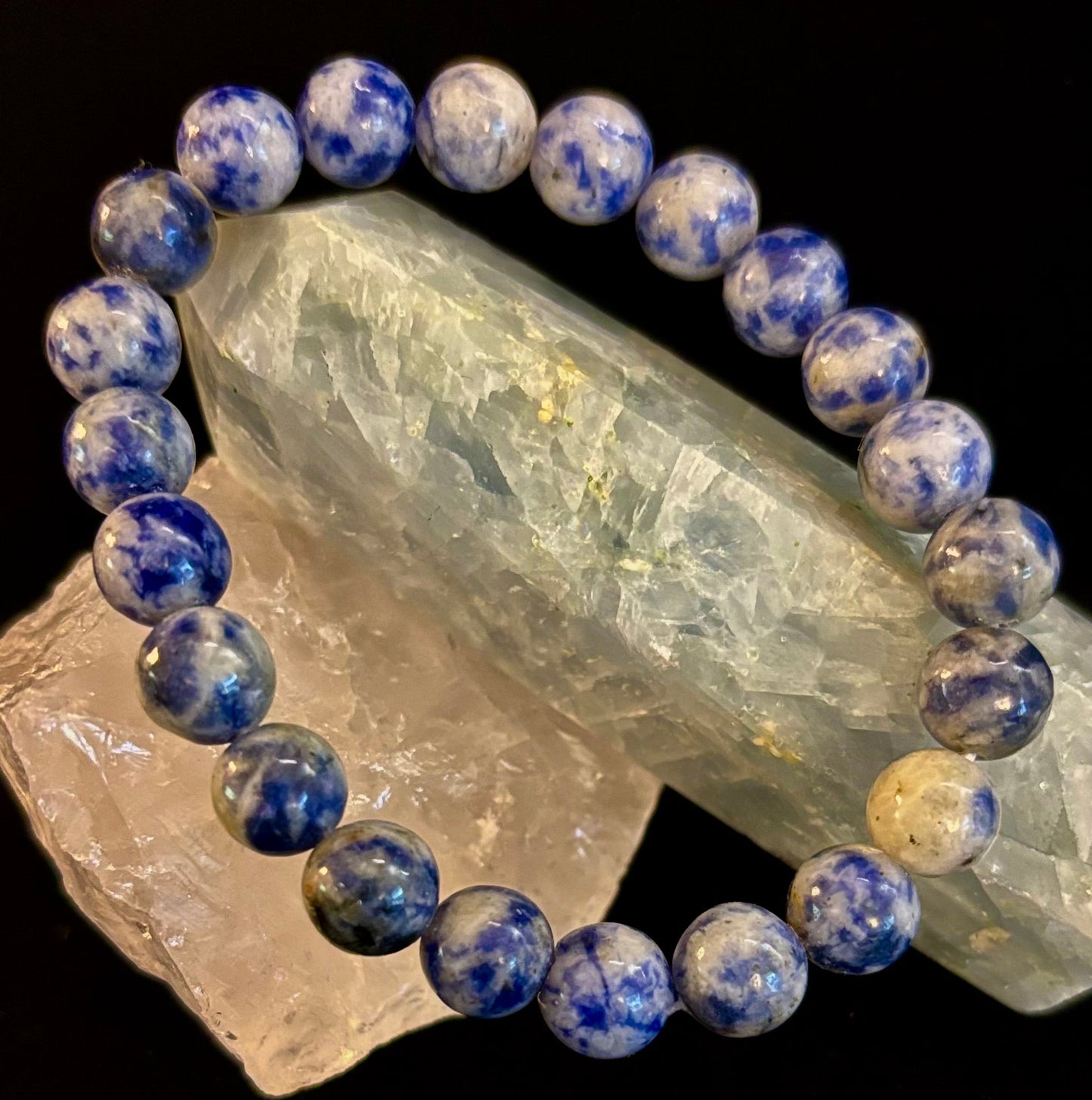 Pulsera de jaspe Blue Spot con cuentas – Muñecas medianas
