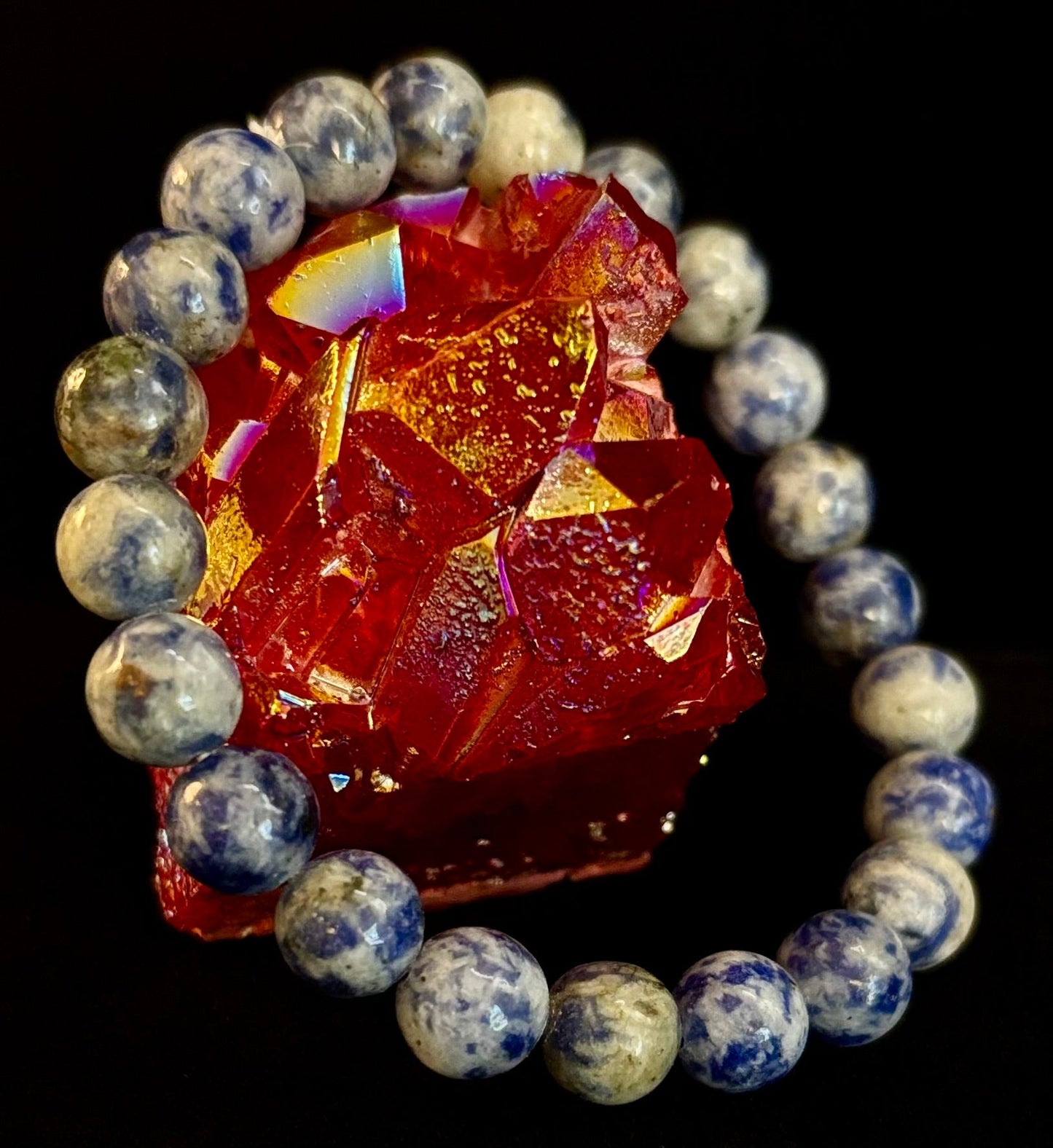 Pulsera de jaspe Blue Spot con cuentas – Muñecas medianas