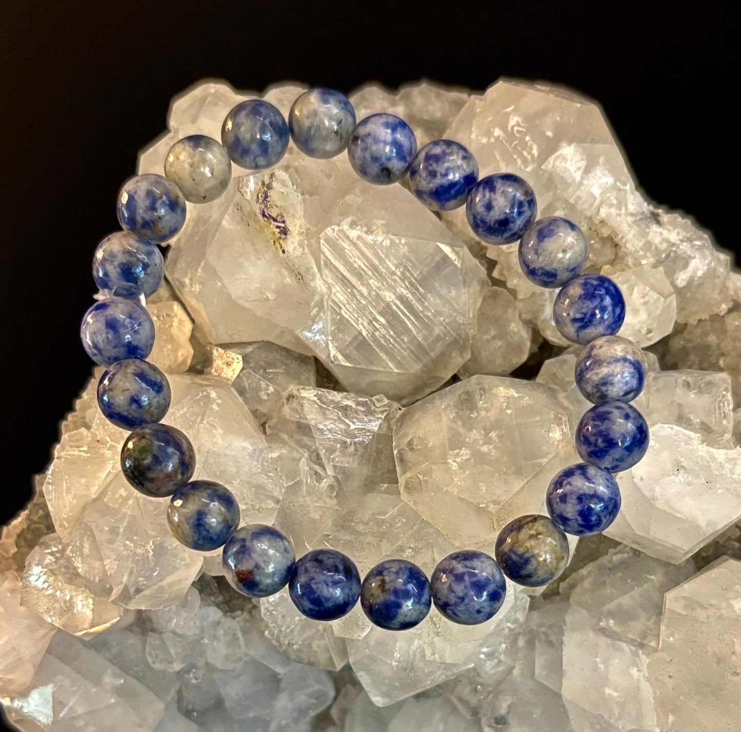 Pulsera de jaspe Blue Spot con cuentas – Muñecas medianas