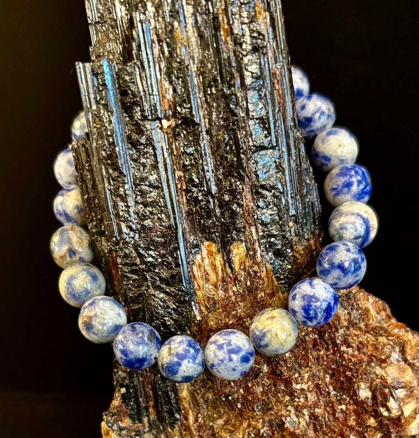 Pulsera de jaspe Blue Spot con cuentas – Muñecas medianas