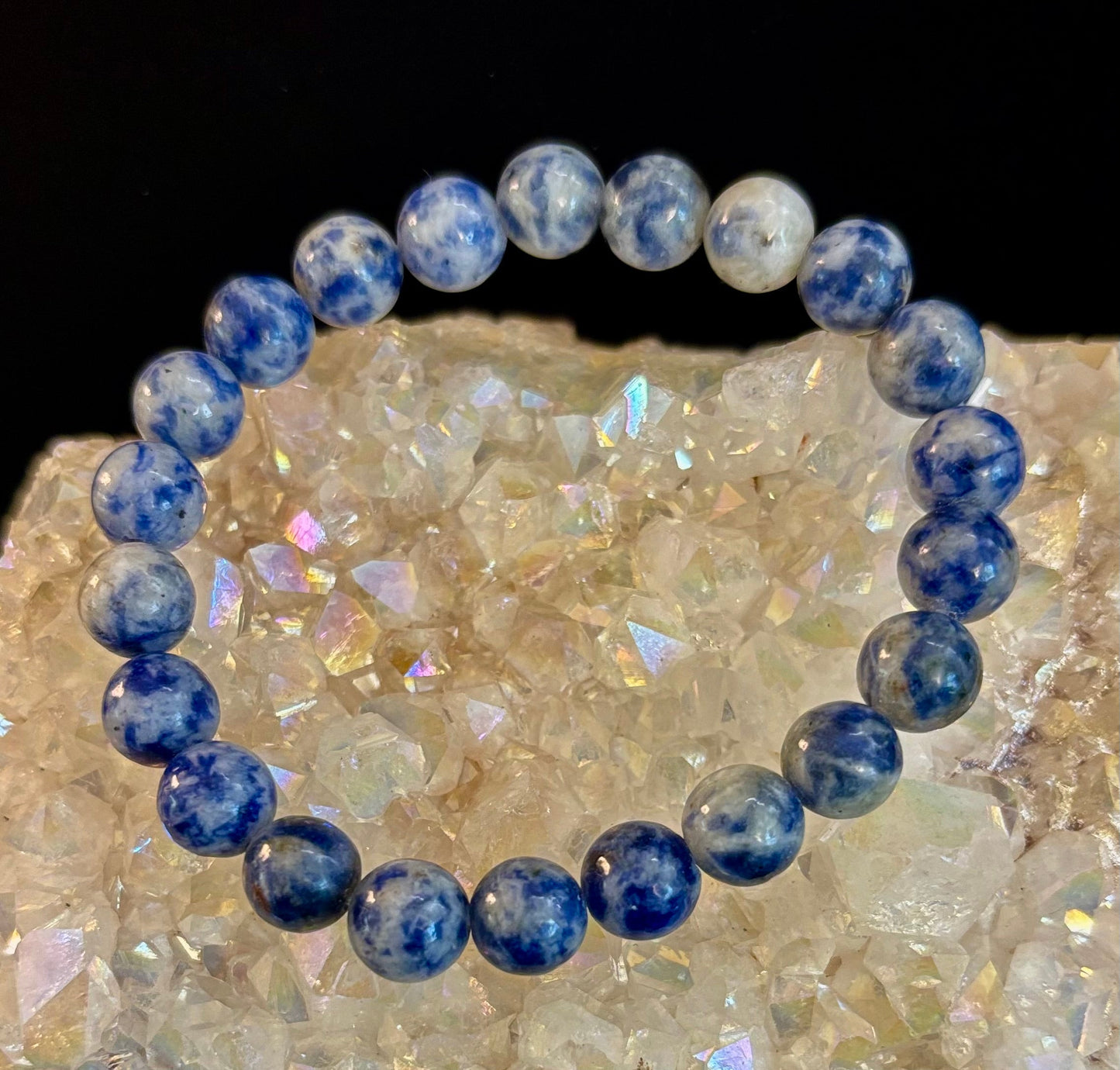 Pulsera de jaspe Blue Spot con cuentas – Muñecas medianas