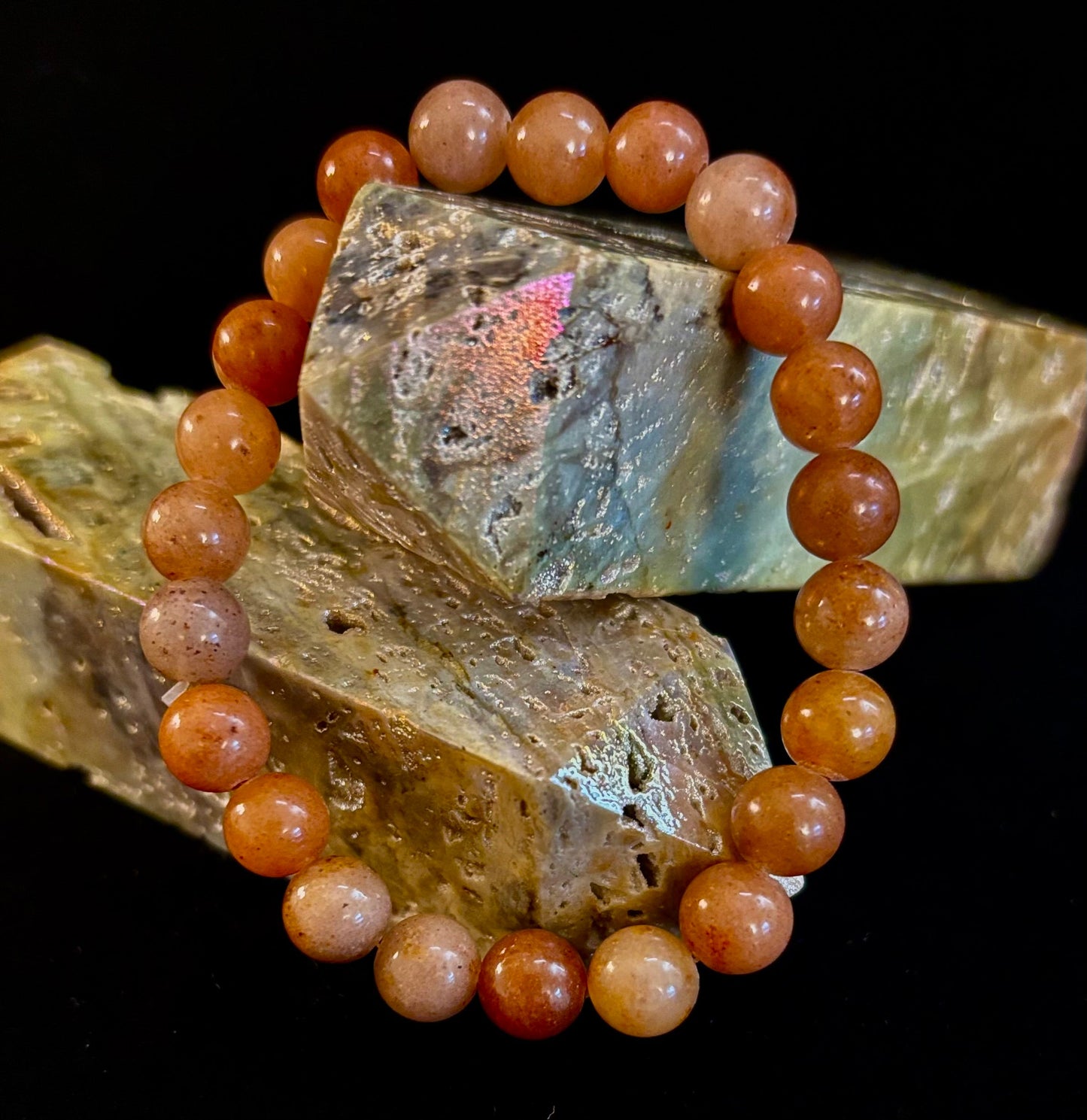 Pulsera de Cuarzo Fresa Oscuro – Cuentas de 8mm, Muñecas Medianas