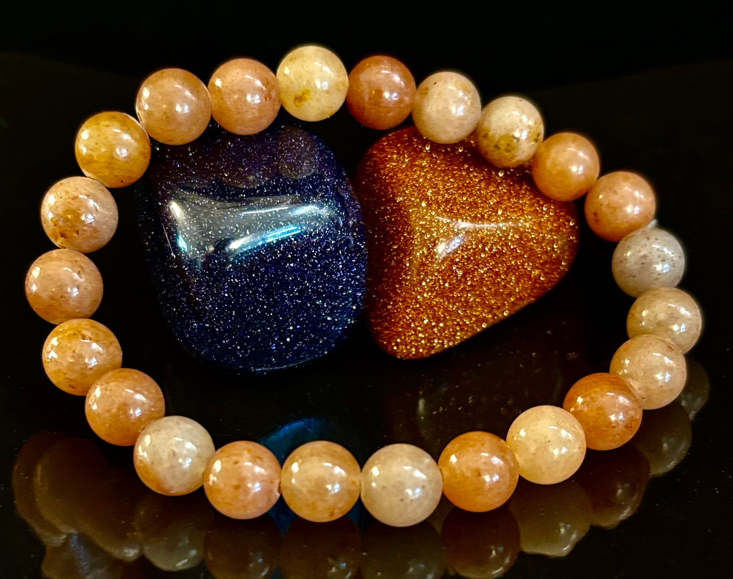 Pulsera de Cuarzo Fresa Oscuro – Cuentas de 8mm, Muñecas Medianas