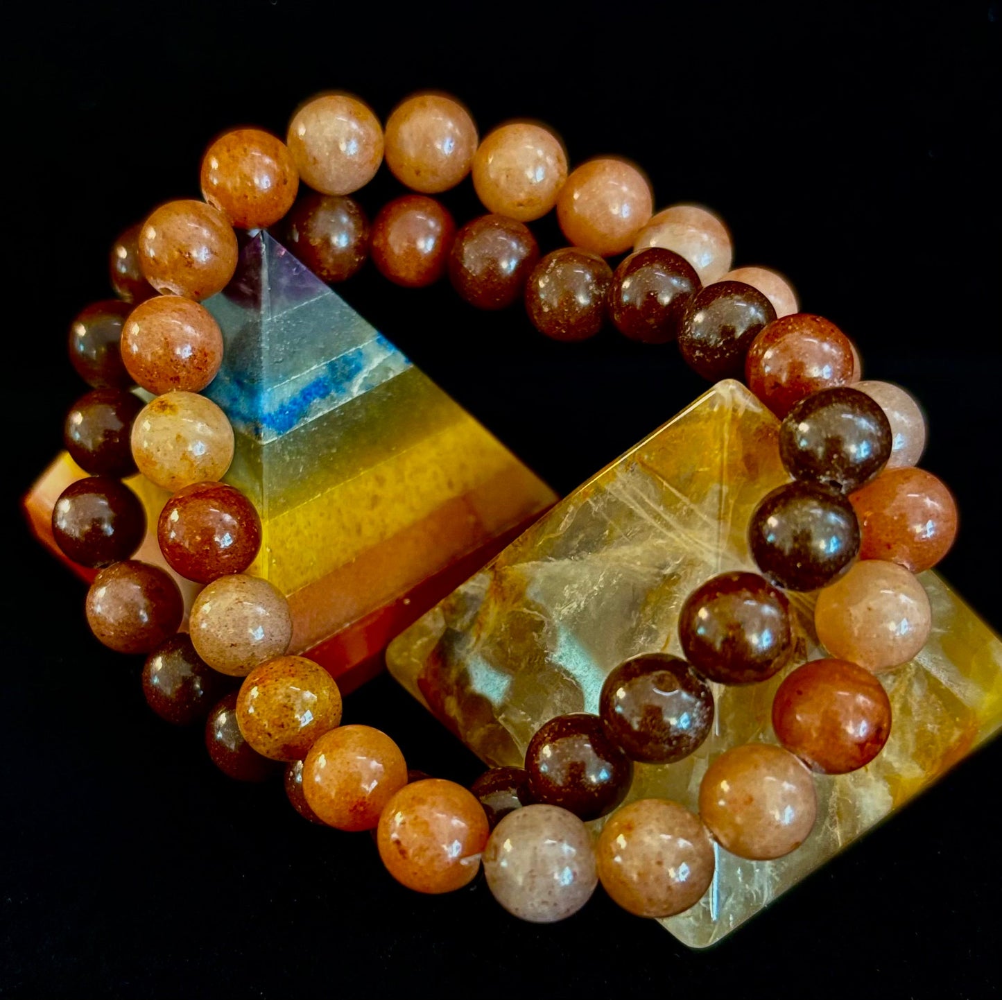 Pulsera de Cuarzo Fresa Oscuro – Cuentas de 8mm, Muñecas Medianas