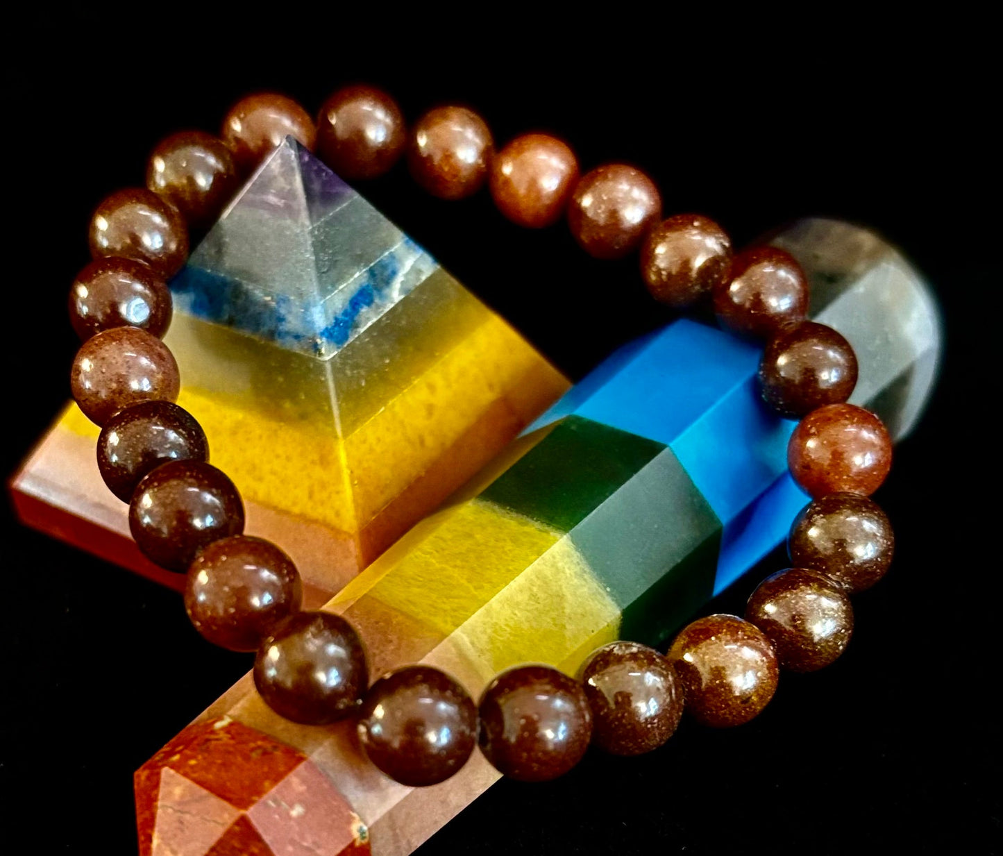 Pulsera de Cuarzo Fresa Oscuro – Cuentas de 8mm, Muñecas Medianas