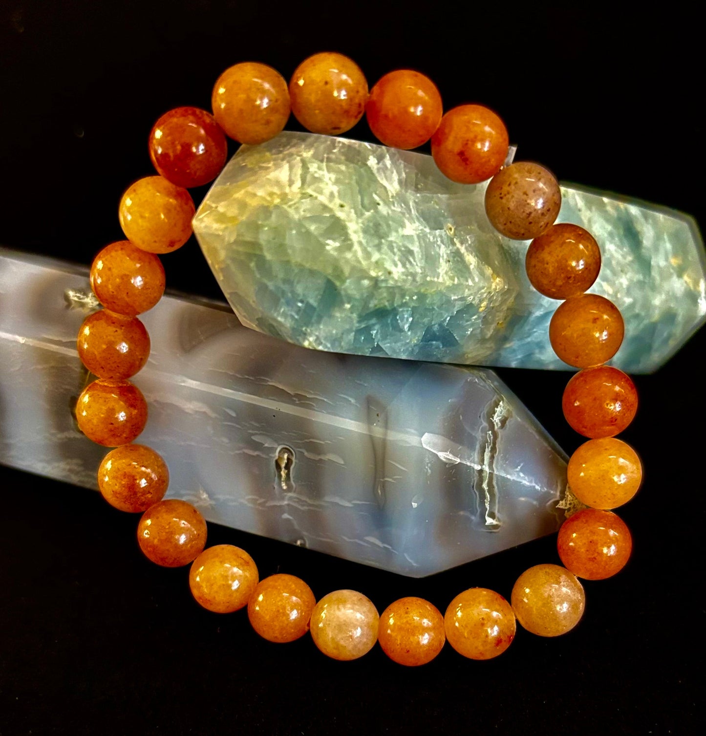 Pulsera de Cuarzo Fresa Oscuro – Cuentas de 8mm, Muñecas Medianas
