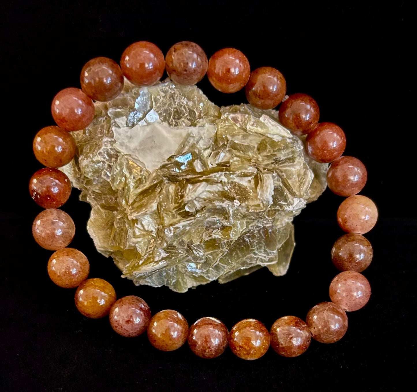 Pulsera de Cuarzo Fresa Oscuro – Cuentas de 8mm, Muñecas Medianas