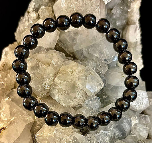 Pulsera magnética de cuentas negras - Muñecas medianas - Unisex