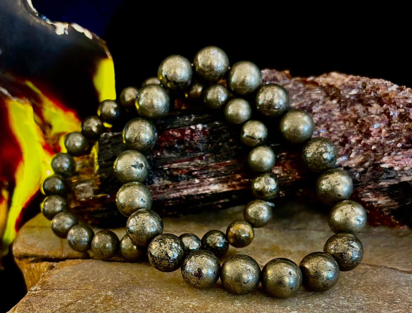 Pulsera de pirita con cuentas - Desbloquea la abundancia y la fuerza interior