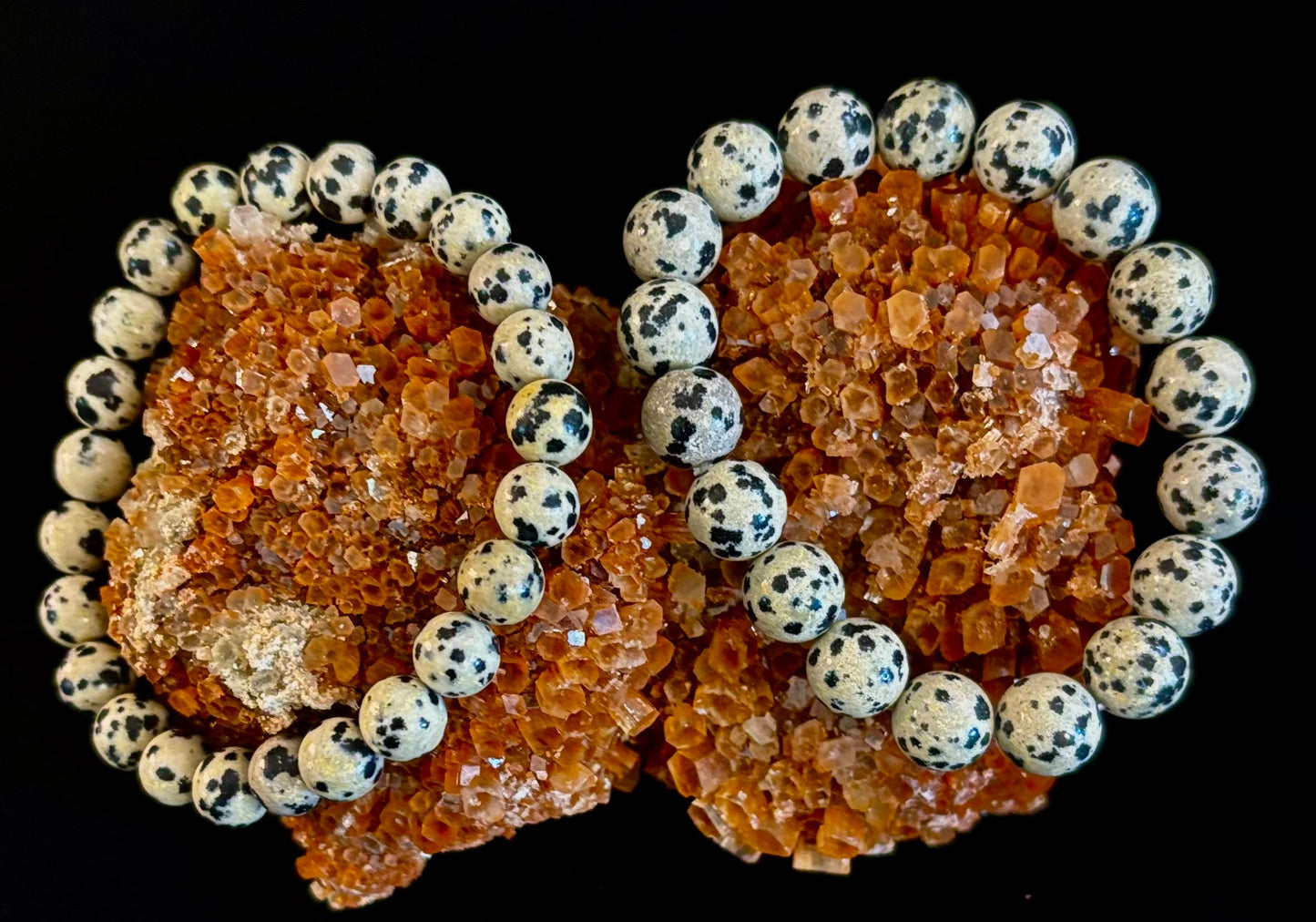 Pulsera de Jaspe Dálmata Protección y Alegría – Cuentas de Piedra Natural de 8mm o 10mm