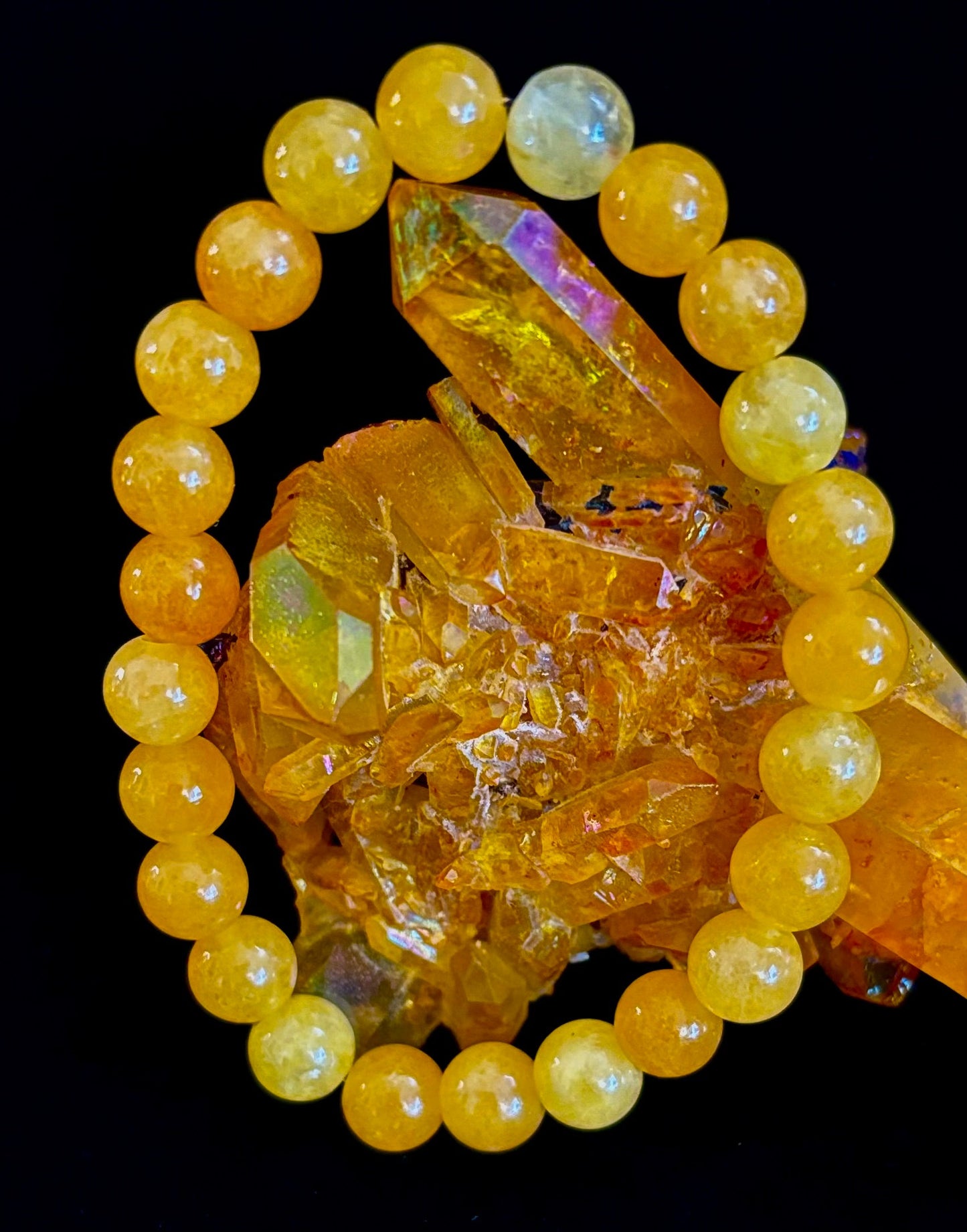 Pulsera de Ágata Naranja con Cuentas – Piedras Naturales de 8mm (Muñecas Medianas a Grandes)