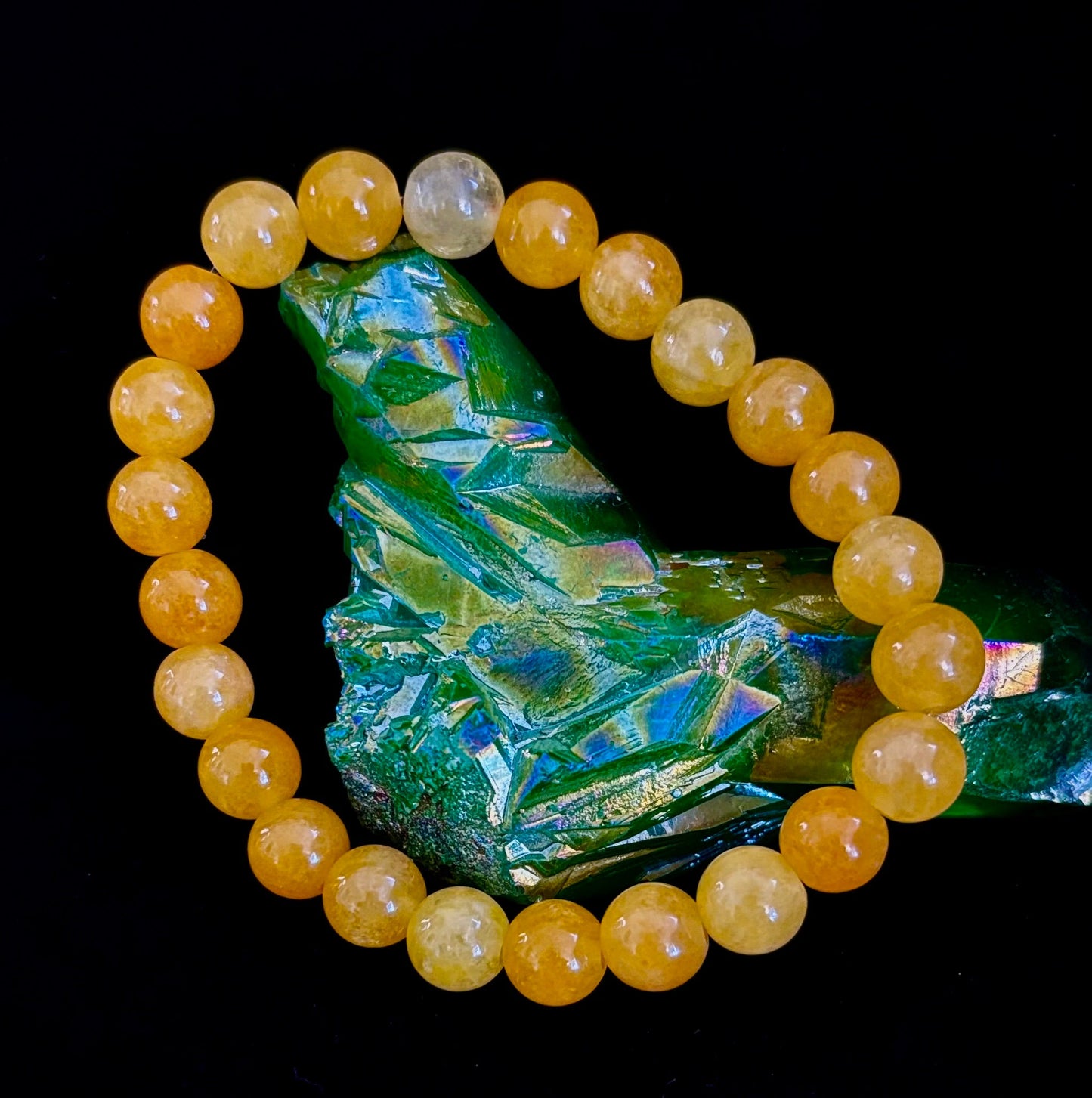Pulsera de Ágata Naranja con Cuentas – Piedras Naturales de 8mm (Muñecas Medianas a Grandes)