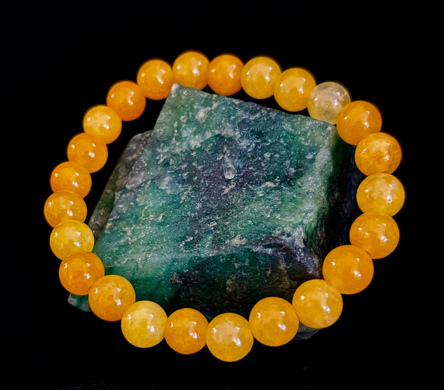 Pulsera de Ágata Naranja con Cuentas – Piedras Naturales de 8mm (Muñecas Medianas a Grandes)