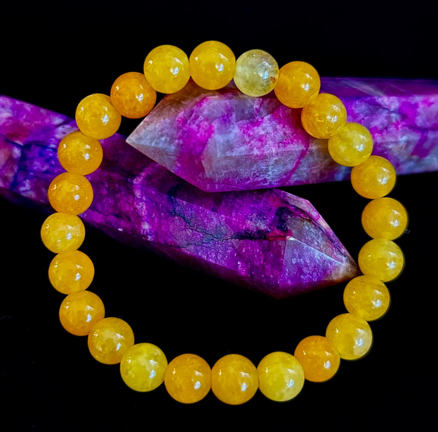 Pulsera de Ágata Naranja con Cuentas – Piedras Naturales de 8mm (Muñecas Medianas a Grandes)