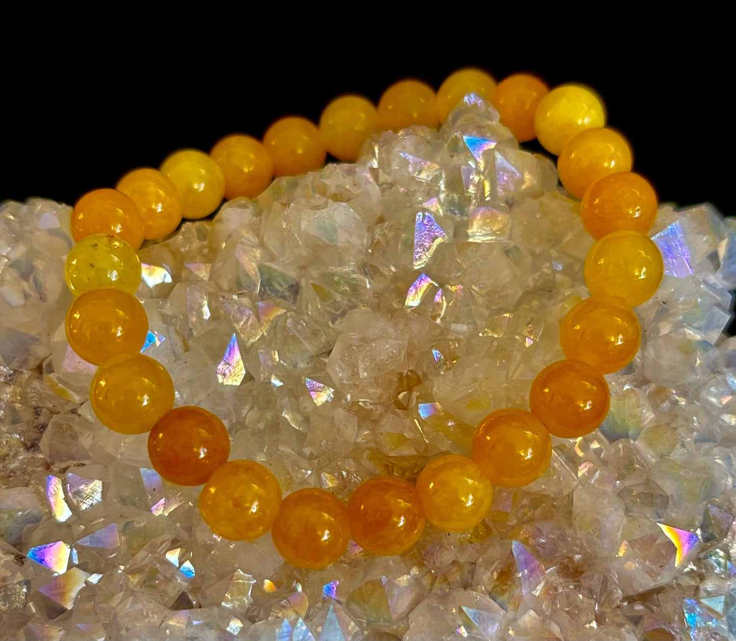 Pulsera de Ágata Naranja con Cuentas – Piedras Naturales de 8mm (Muñecas Medianas a Grandes)