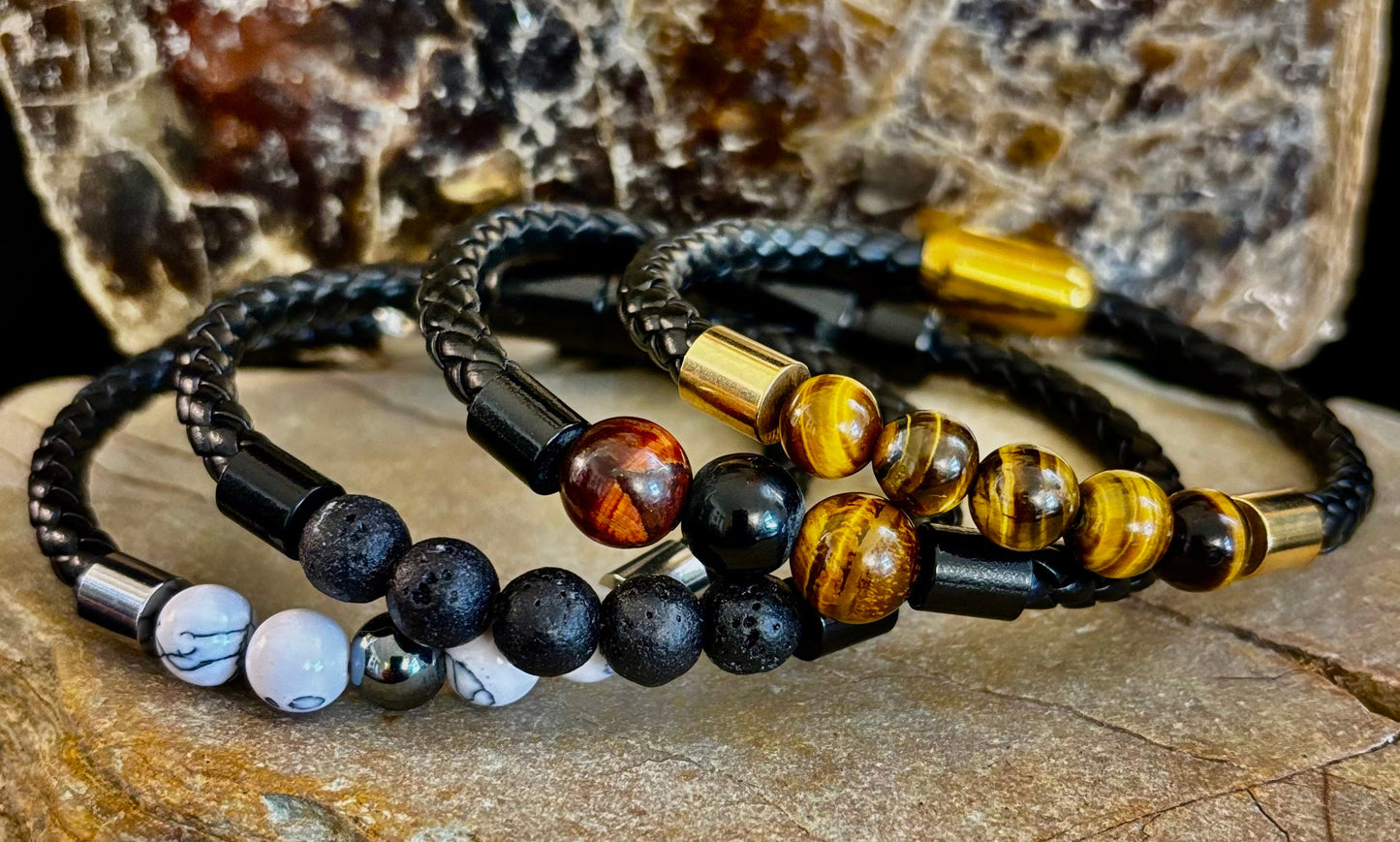 Pulsera trenzada con hebilla magnética – 4 estilos únicos – Muñecas medianas