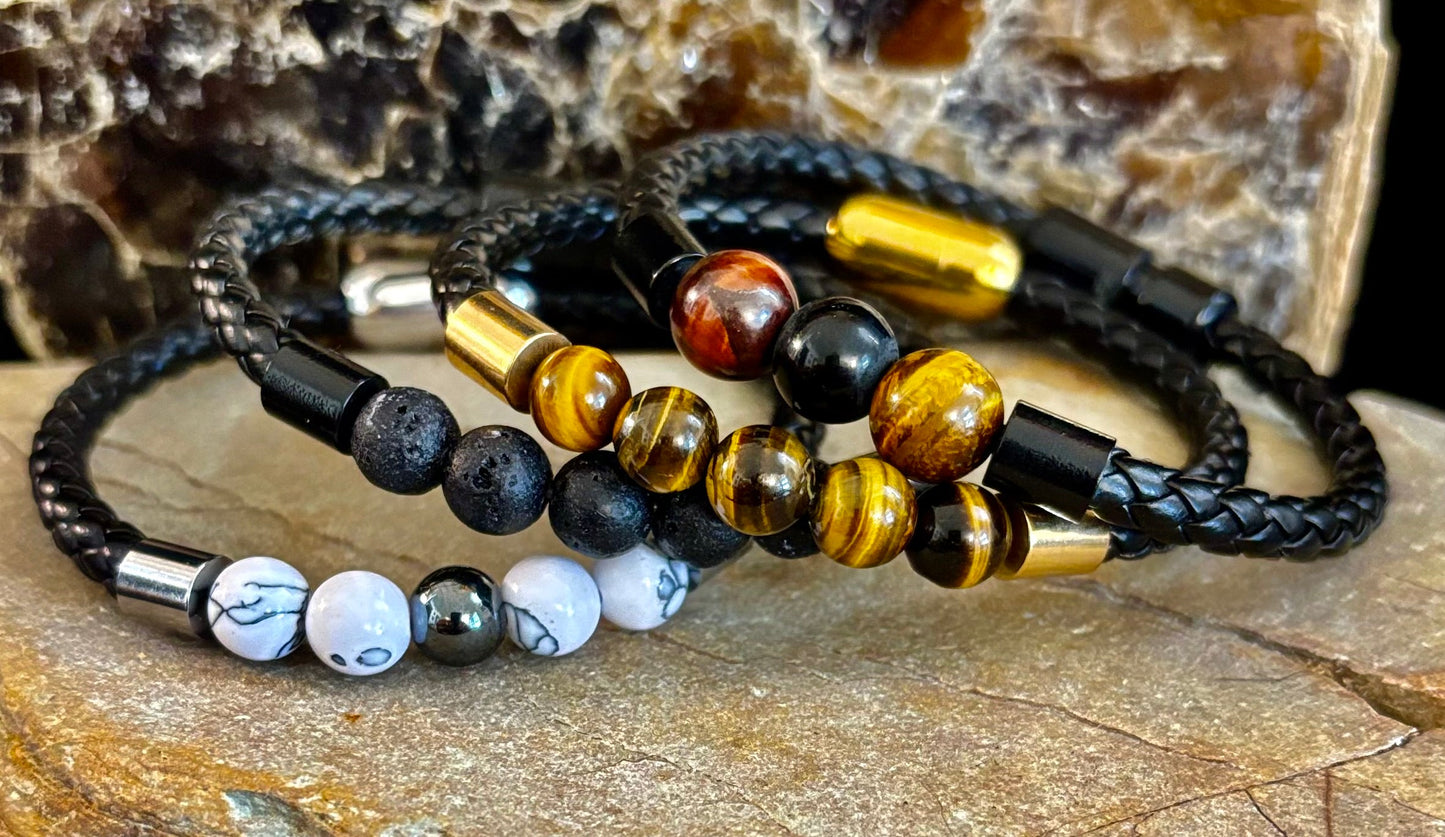 Pulsera trenzada con hebilla magnética – 4 estilos únicos – Muñecas medianas