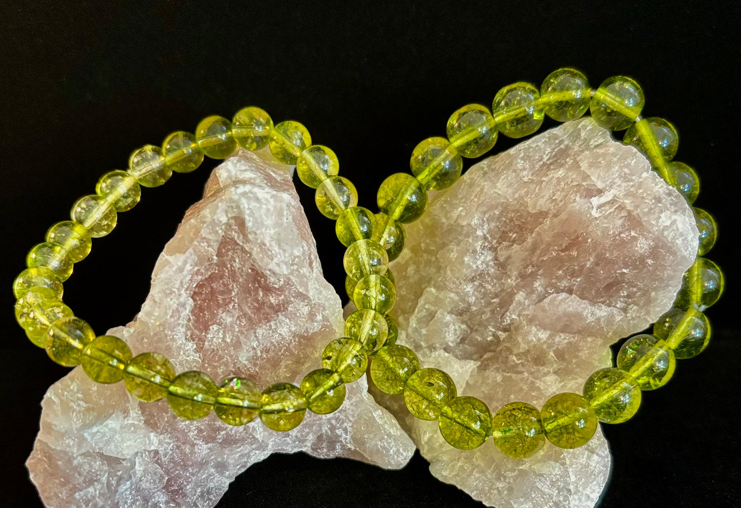 Pulsera curativa de peridoto verde: cuentas de 8 mm o 10 mm para abundancia, crecimiento y claridad emocional