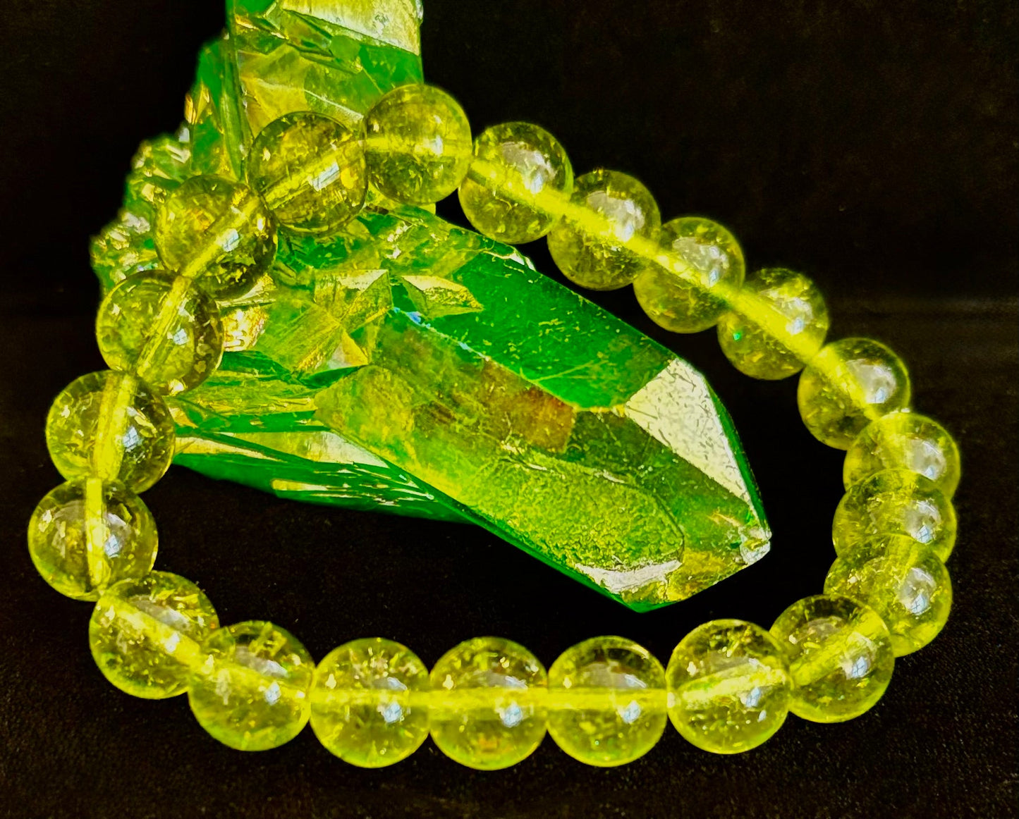 Pulsera curativa de peridoto verde: cuentas de 8 mm o 10 mm para abundancia, crecimiento y claridad emocional