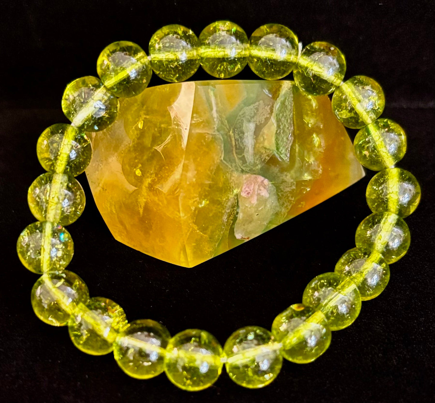 Pulsera curativa de peridoto verde: cuentas de 8 mm o 10 mm para abundancia, crecimiento y claridad emocional