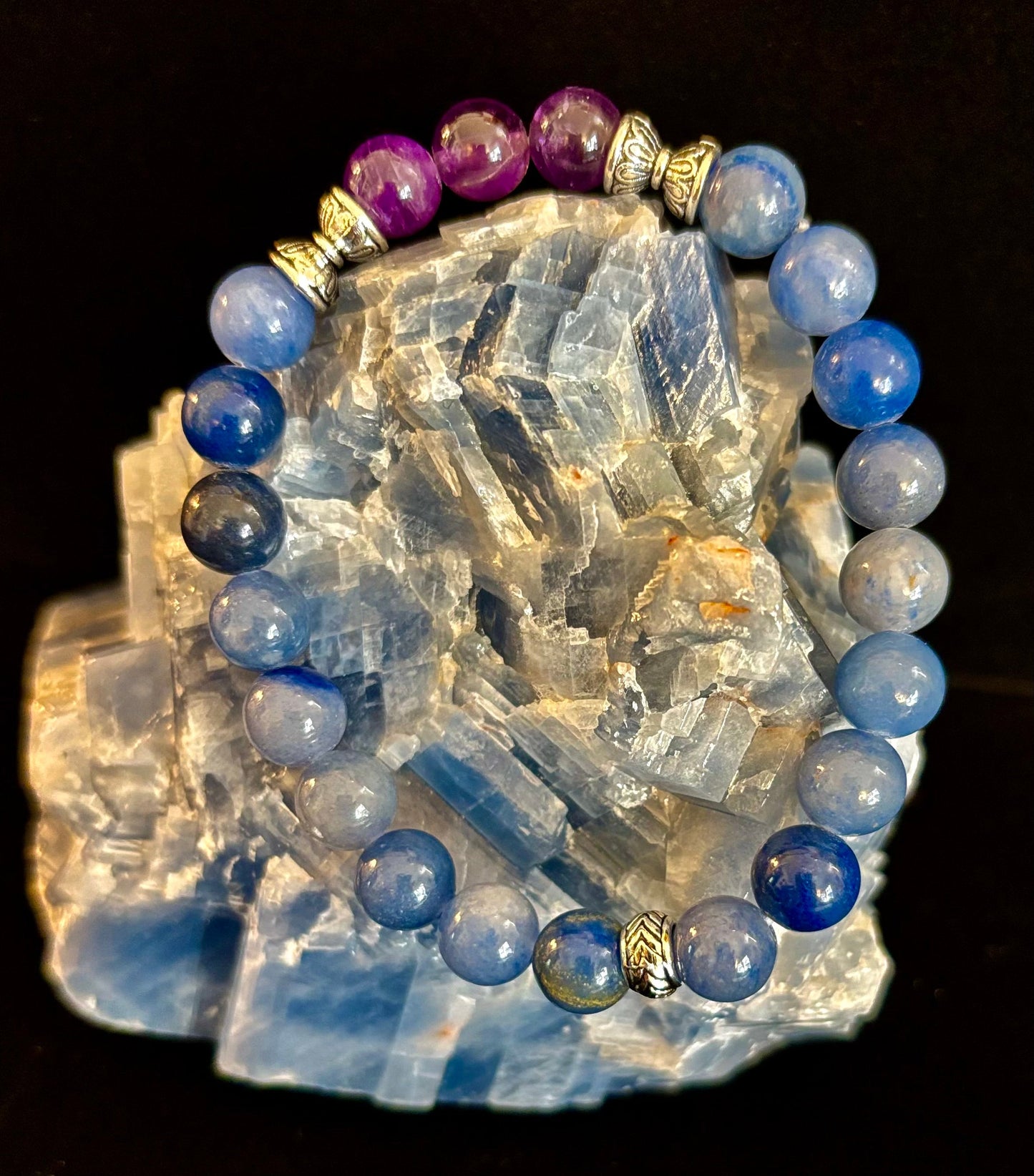 Pulsera Mente Tranquila – Amatista y Aventurina Azul para el Apoyo contra la Ansiedad