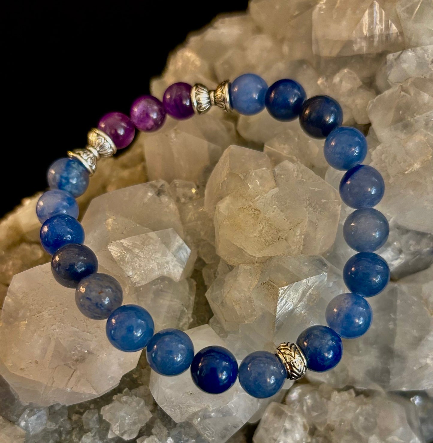 Pulsera Mente Tranquila – Amatista y Aventurina Azul para el Apoyo contra la Ansiedad