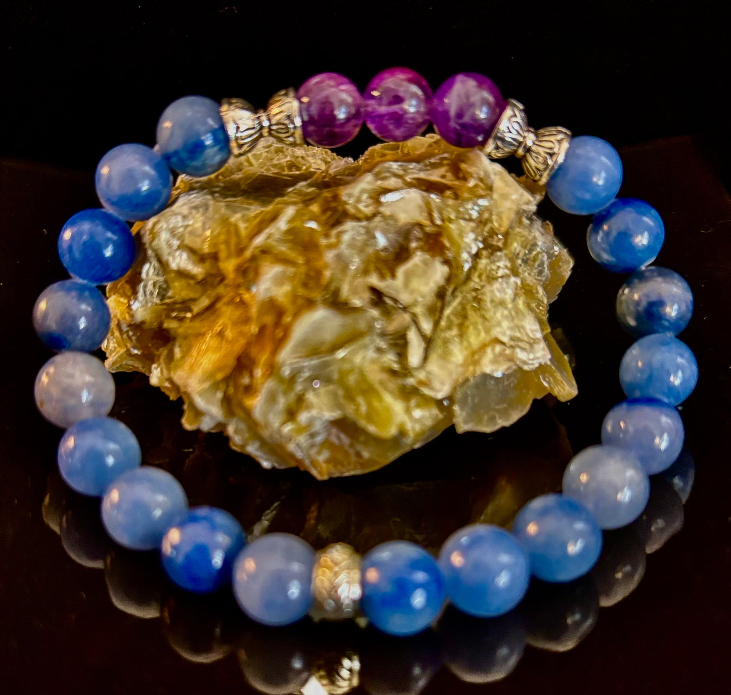 Pulsera Mente Tranquila – Amatista y Aventurina Azul para el Apoyo contra la Ansiedad
