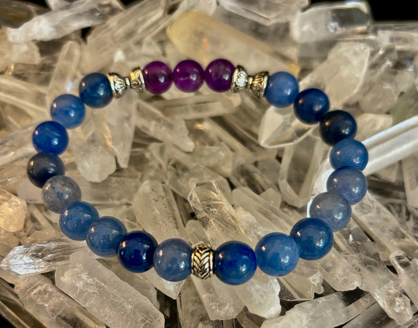 Pulsera Mente Tranquila – Amatista y Aventurina Azul para el Apoyo contra la Ansiedad