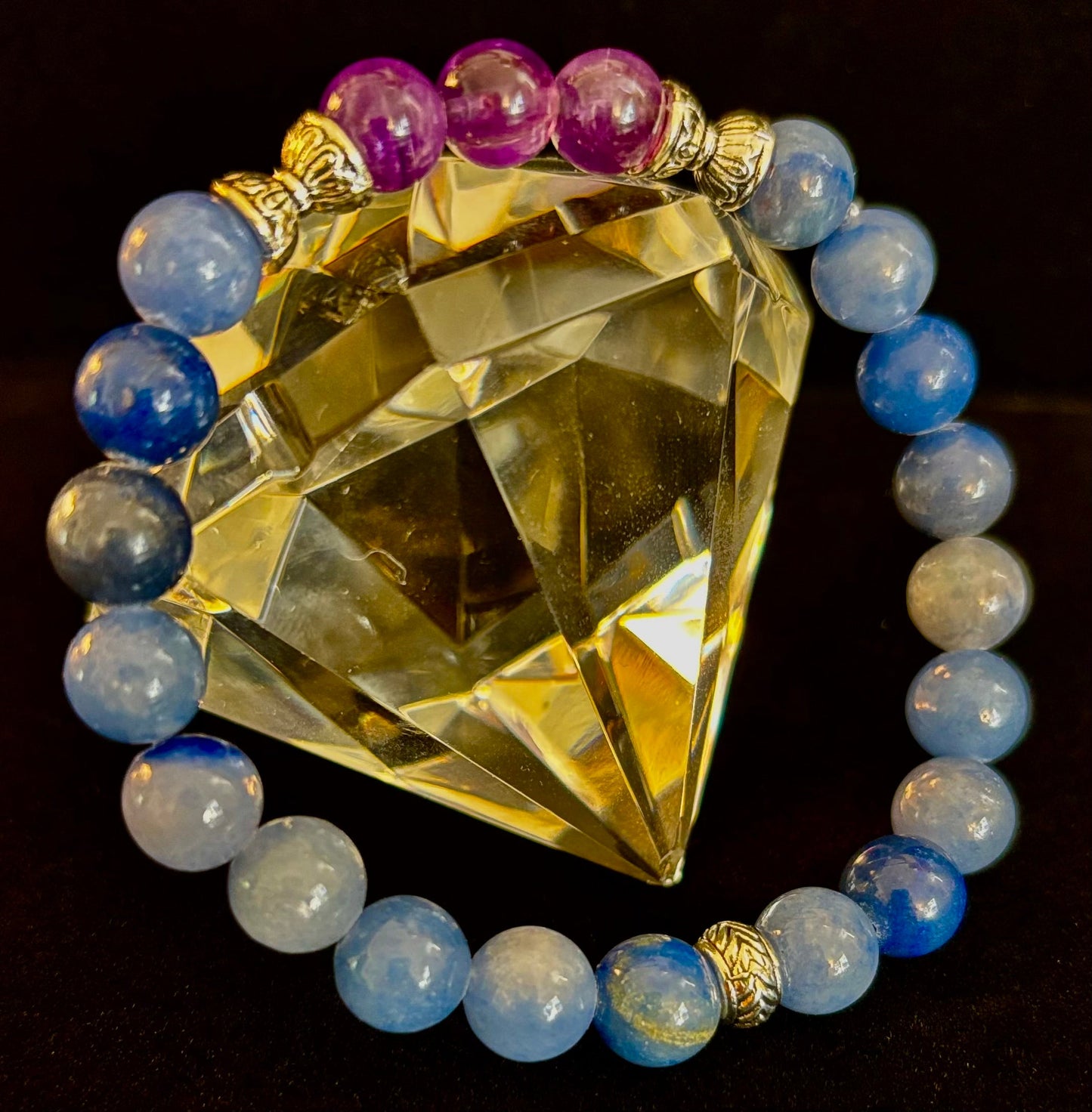 Pulsera Mente Tranquila – Amatista y Aventurina Azul para el Apoyo contra la Ansiedad