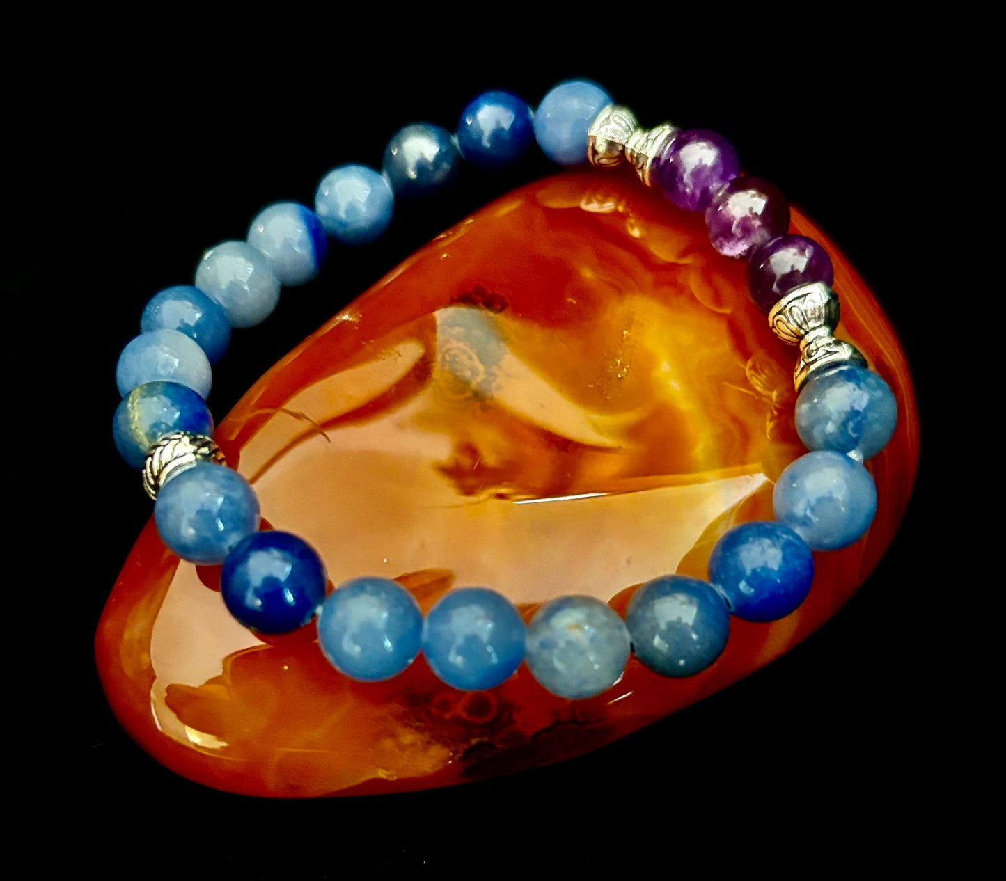Pulsera Mente Tranquila – Amatista y Aventurina Azul para el Apoyo contra la Ansiedad