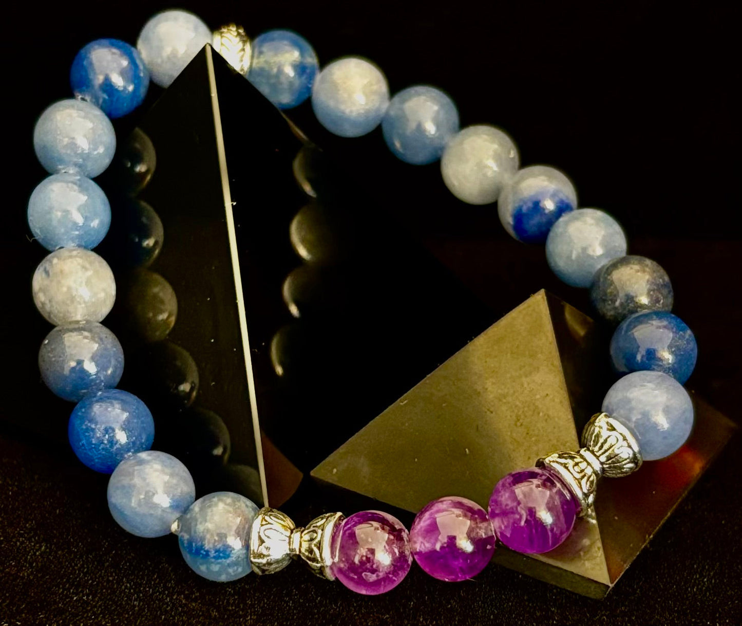 Pulsera Mente Tranquila – Amatista y Aventurina Azul para el Apoyo contra la Ansiedad