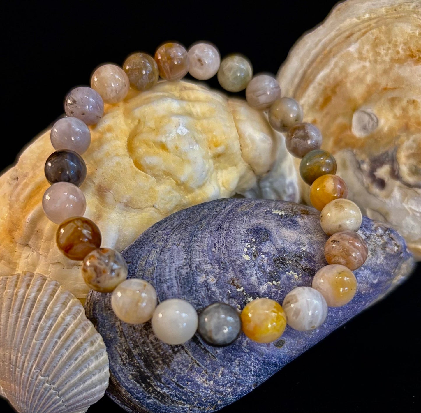 Pulsera de Cuentas Energéticas de Jaspe Bambú – Fuerza • Enraizamiento • Estabilidad (8mm, Muñecas Grandes)