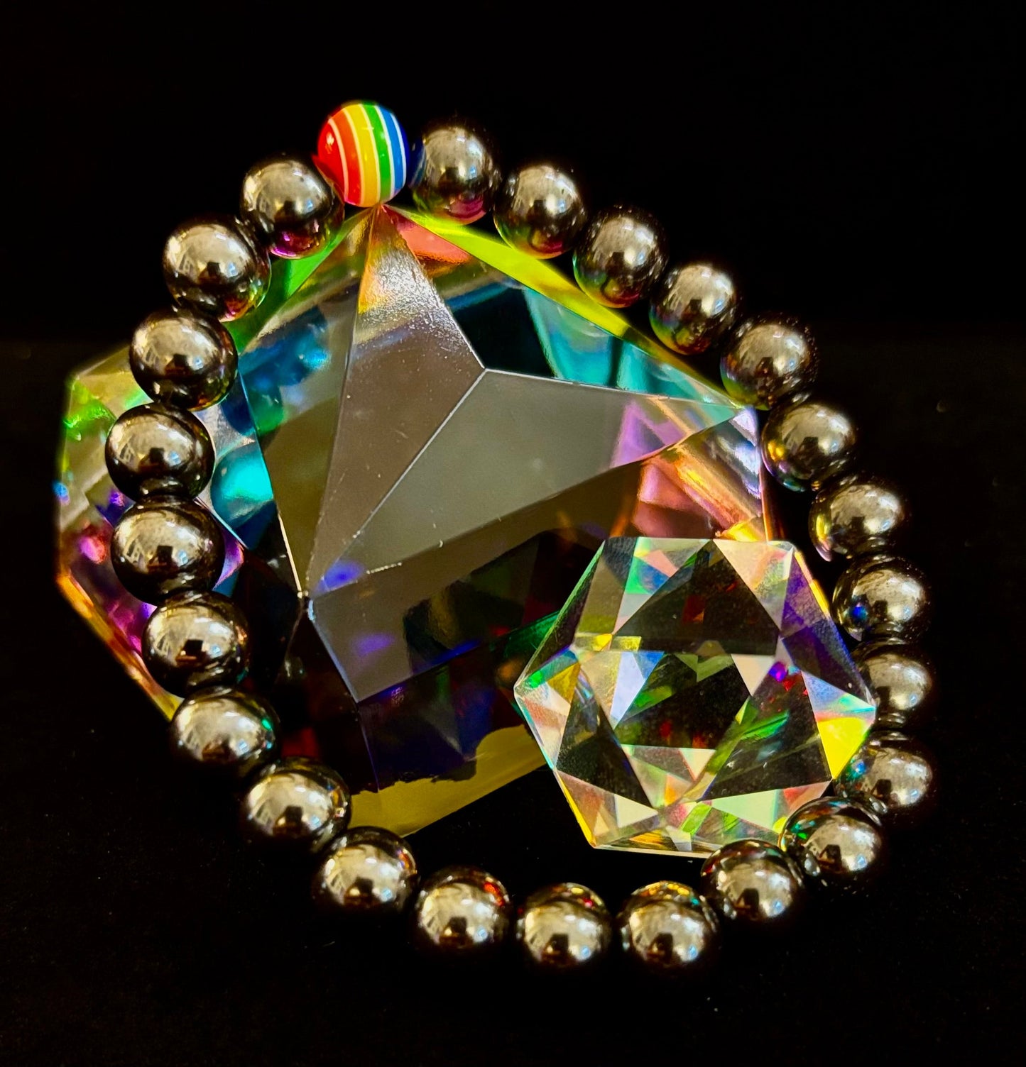 Pulsera magnética Orgullo y poder – Fuerza • Equilibrio • Unidad (Muñecas medianas)